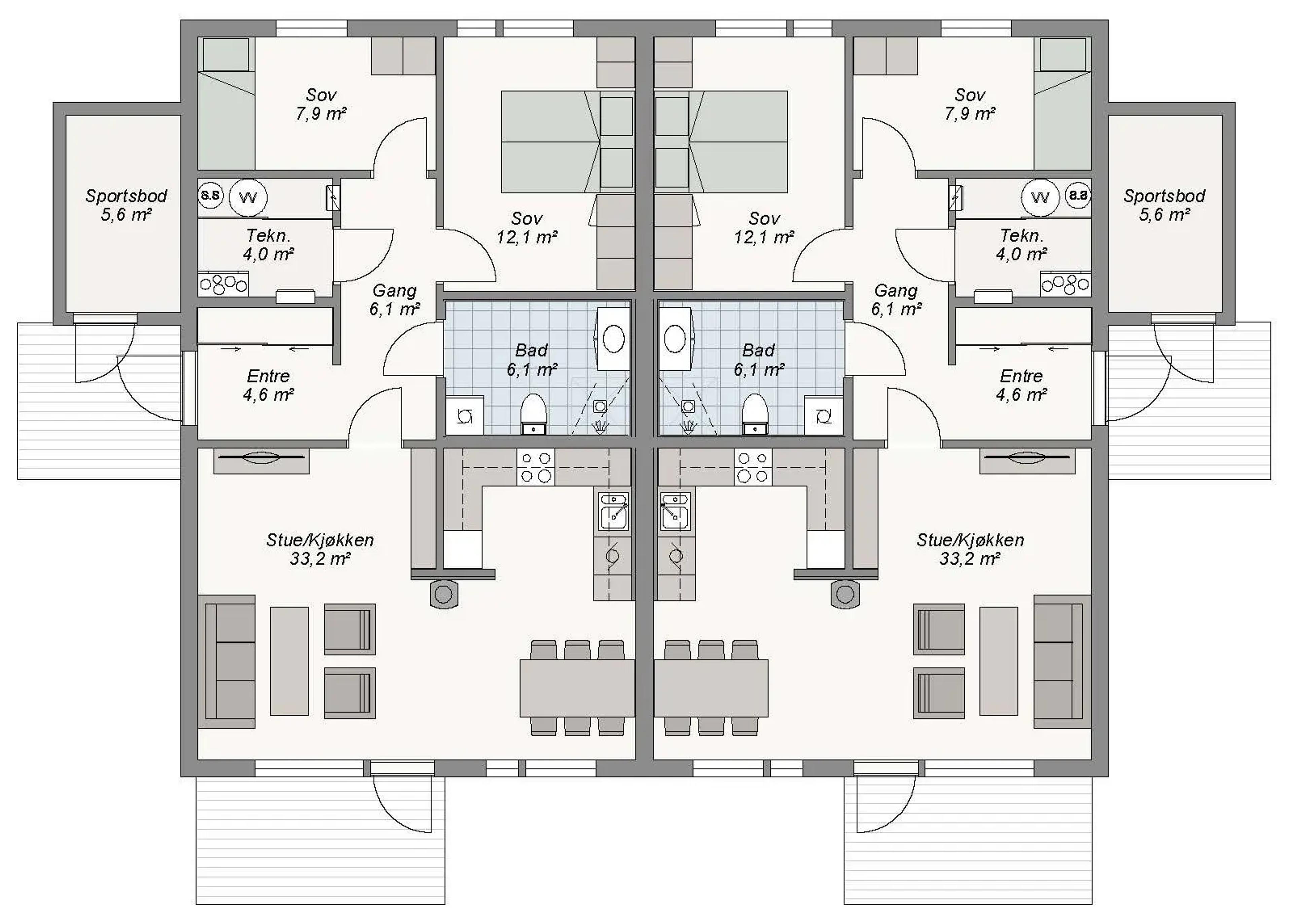 Planløsning Duplo 1. etg