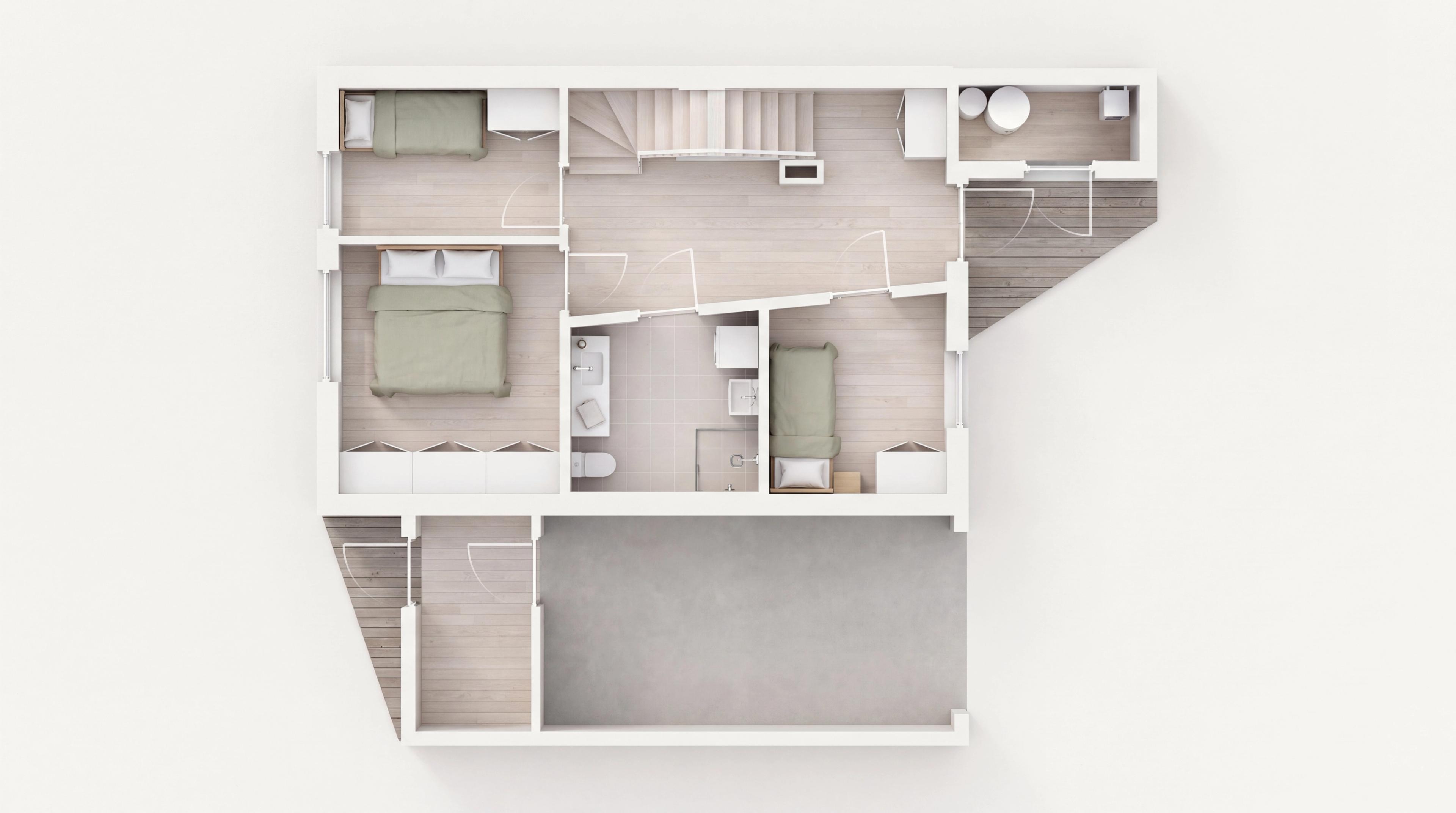 3D-plantegning Villa Lilla 2 1. etasje