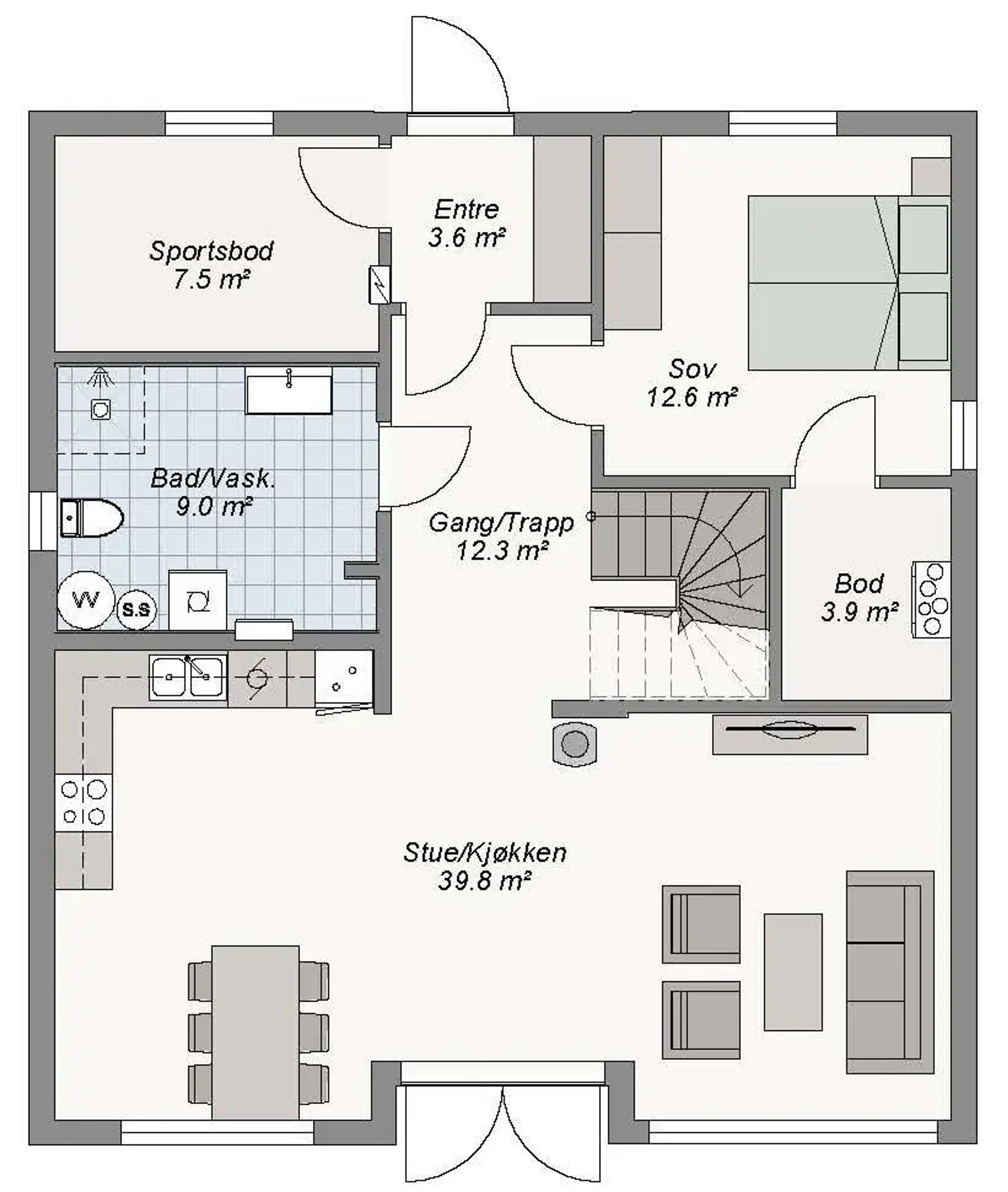 Planløsning Bias 1. etg