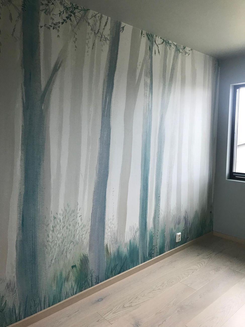 Tapet kjøpt på photowall.no. Type: "Trees-blue"