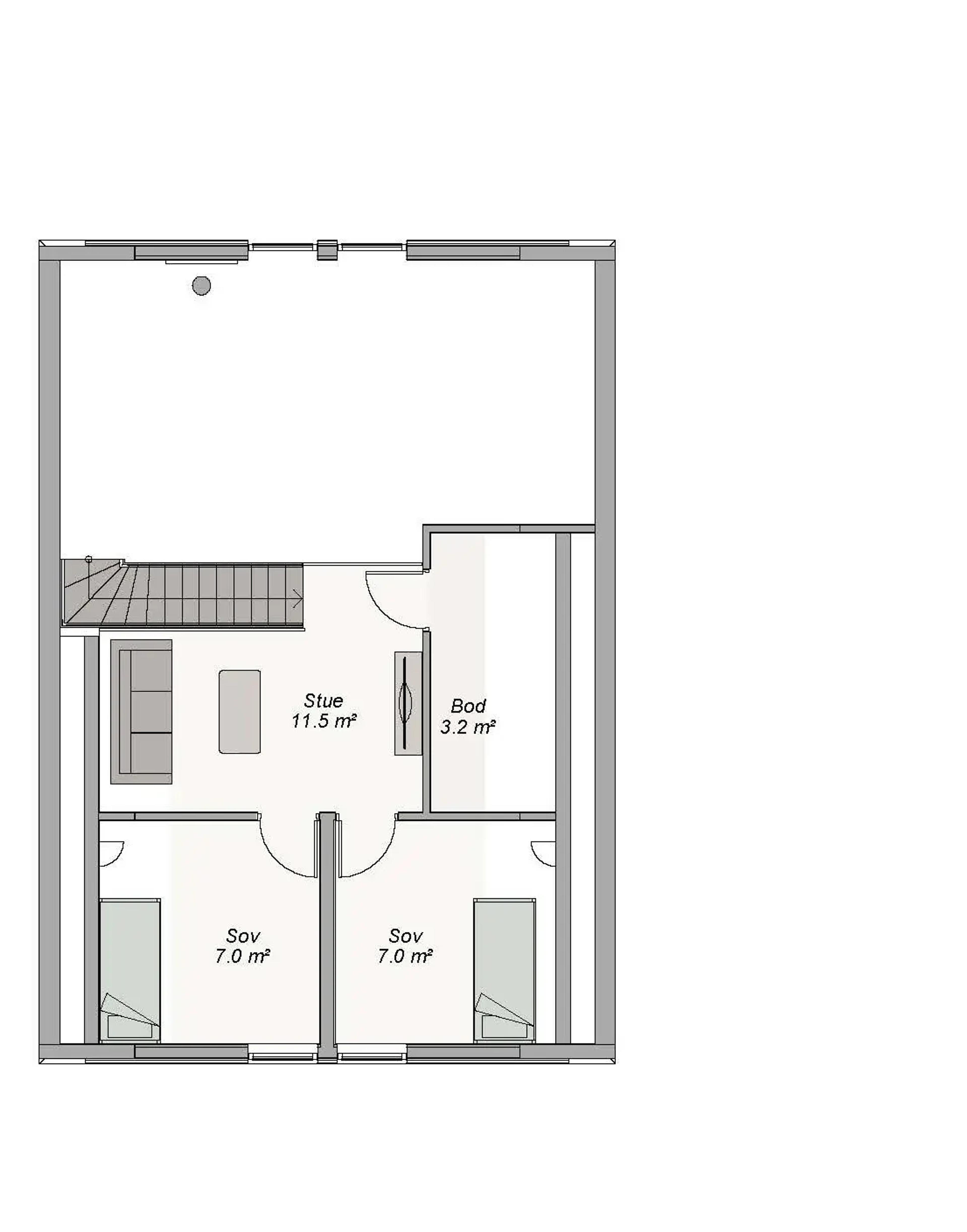 Planløsning Atlas 2. etg