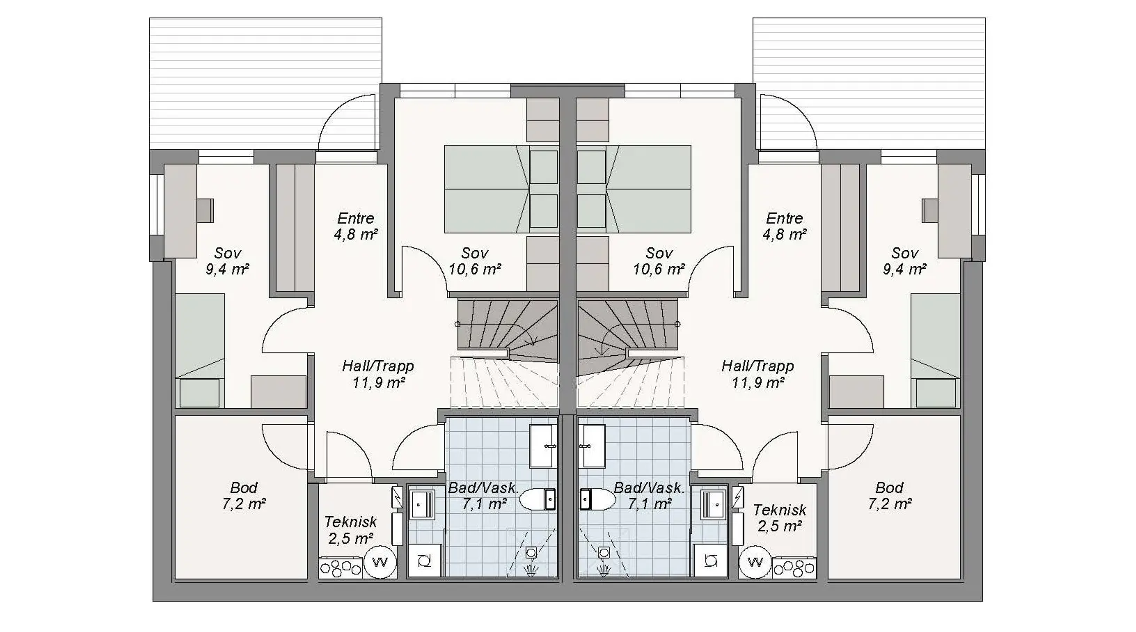 Duo plantegning 1. etg