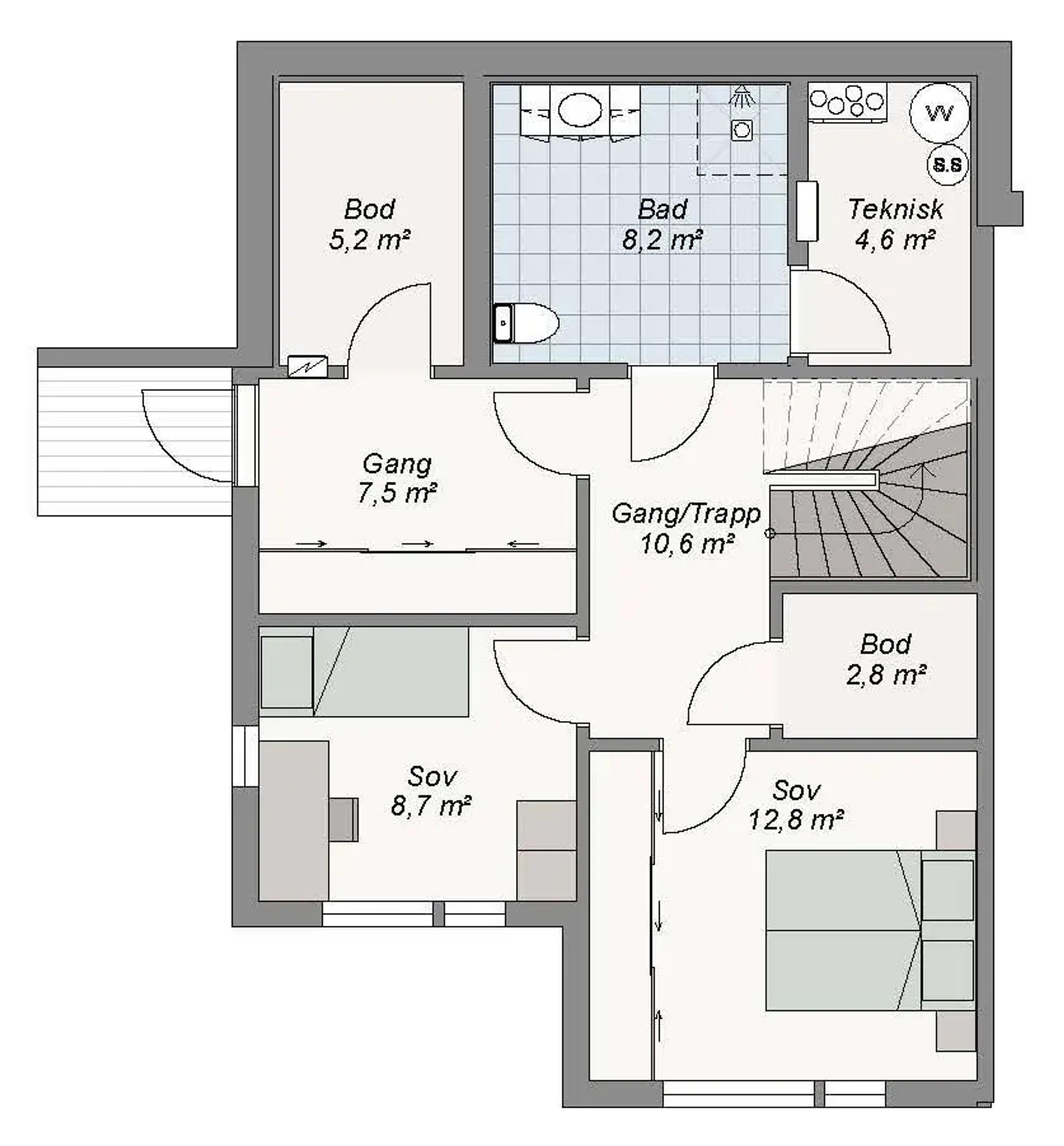 Planløsning Duett U. etg