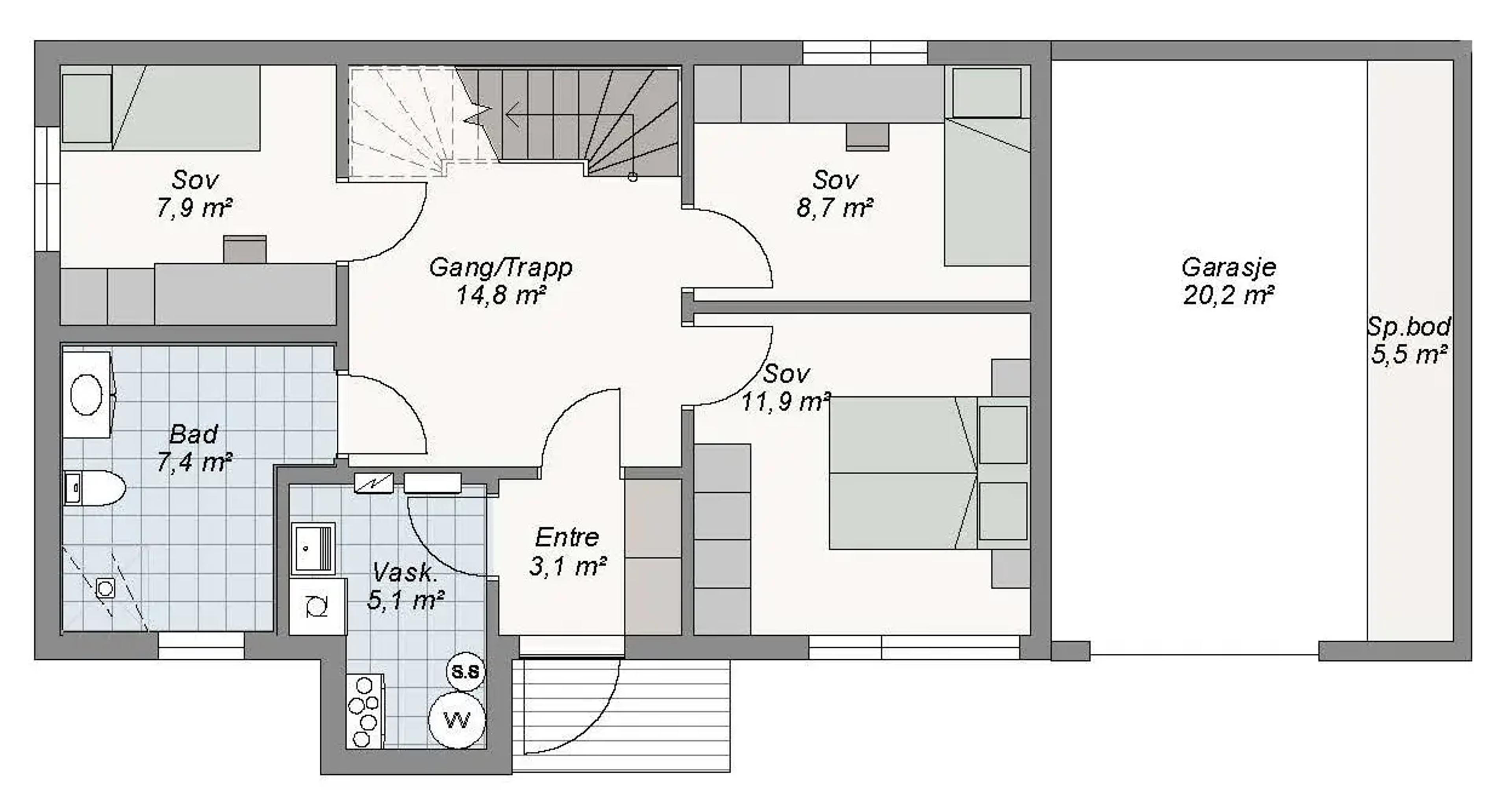 Planløsning Komplett 1. etg