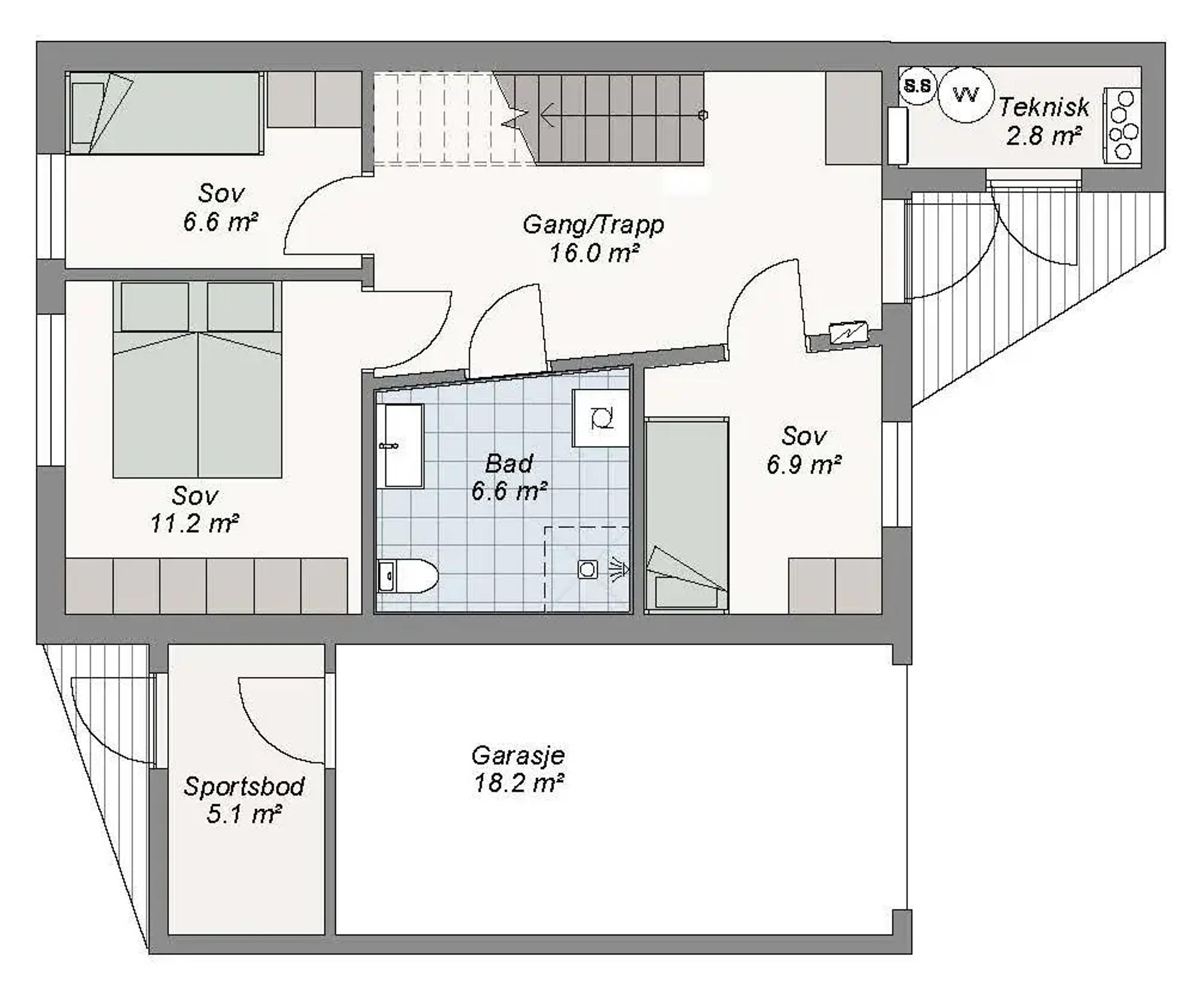 Villa Lilla 2 plantegning 1. etg