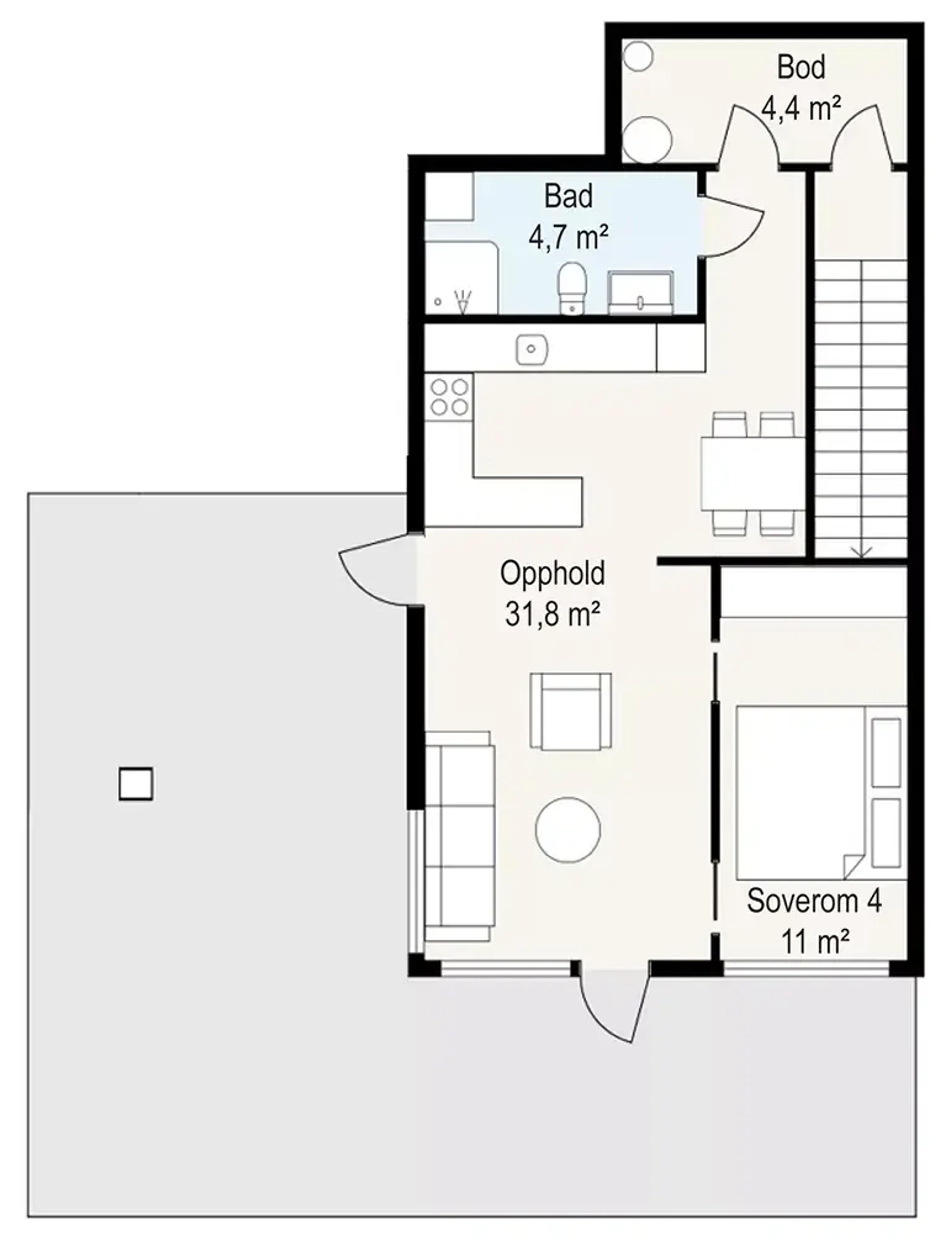 Ssystemhus Sotra underetasje med utleiedel