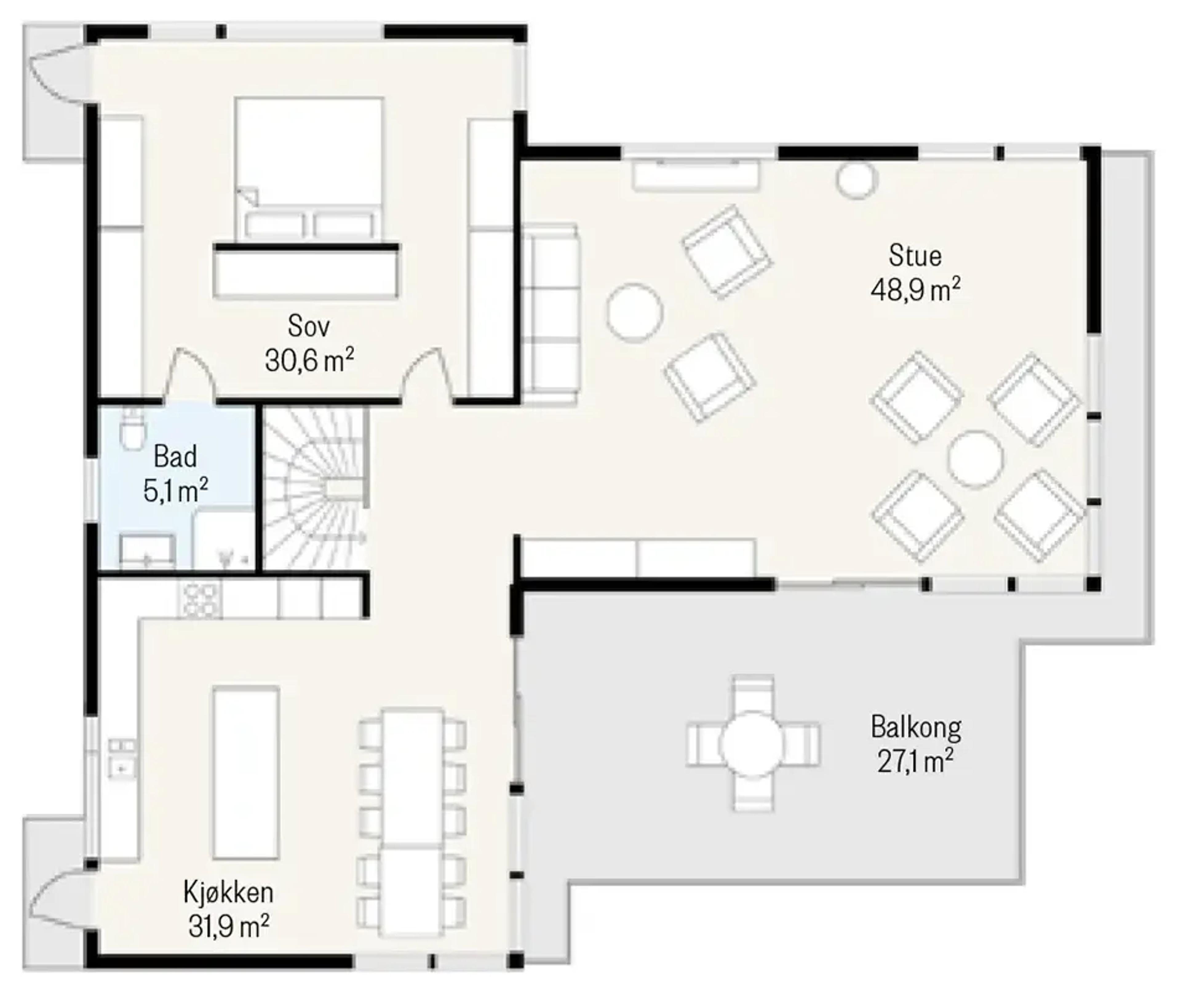 Systemhus Sortland plantegning første etasje