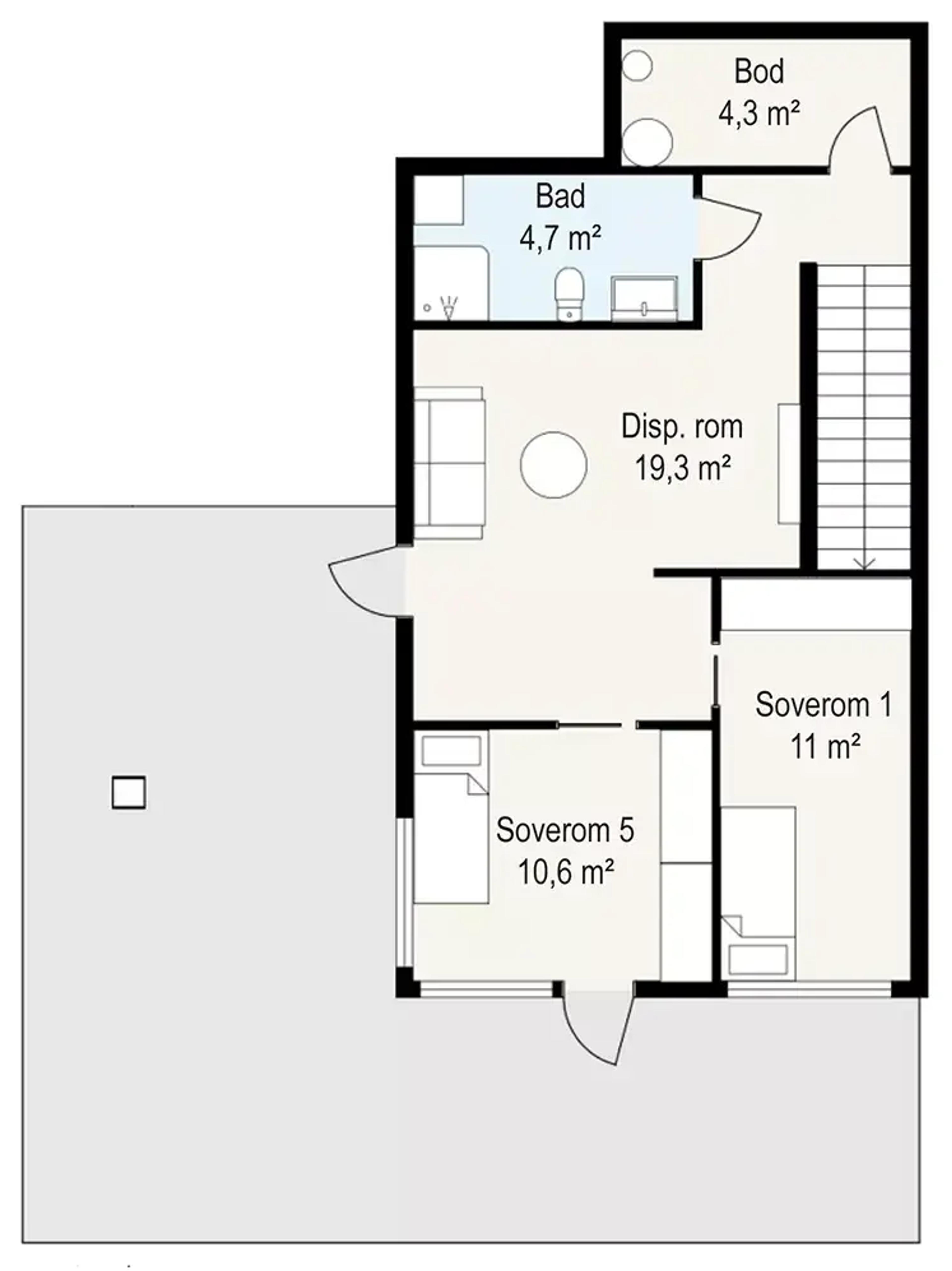 Systemhus Sotra underetasje med kjellerstue