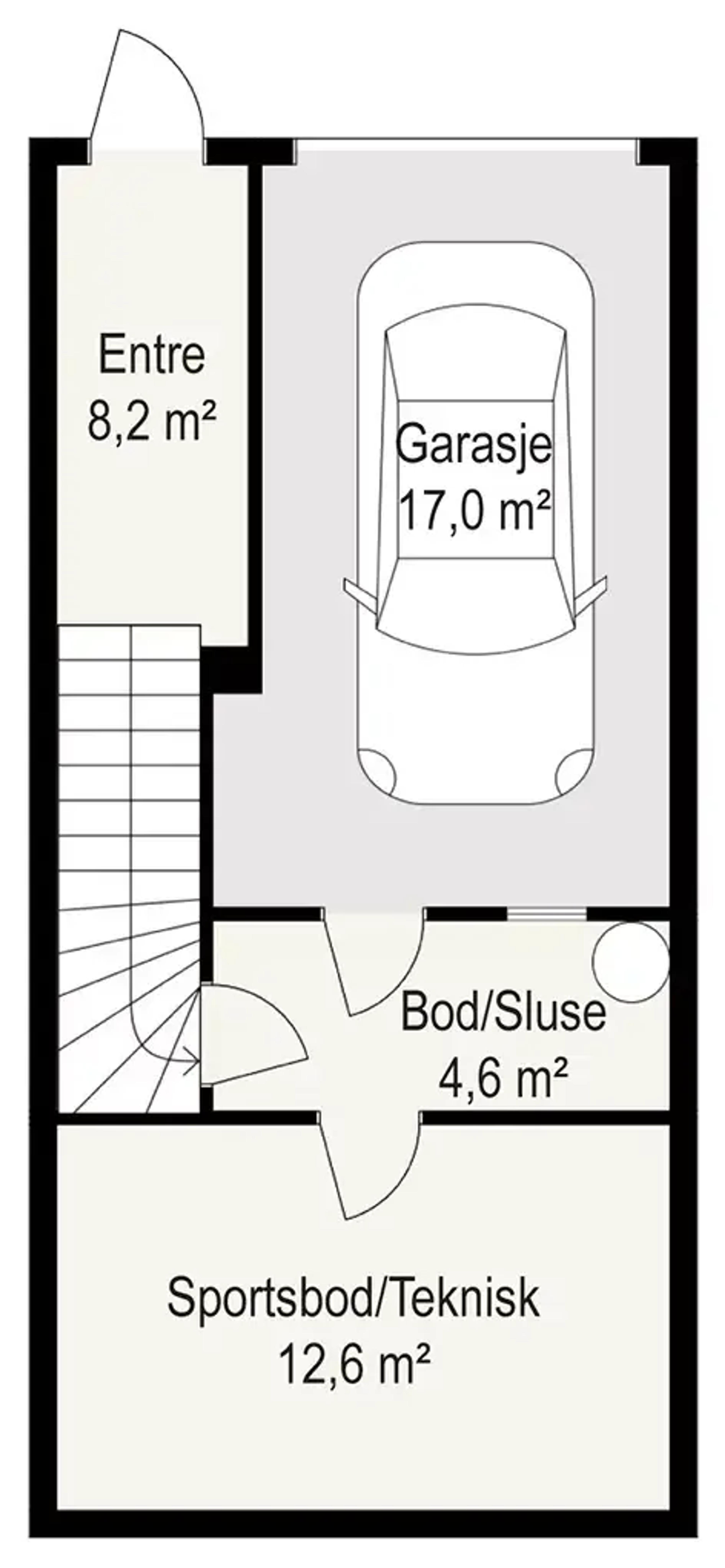 Systemhus Oslo plantegning 2D målsatt underetasje garasje