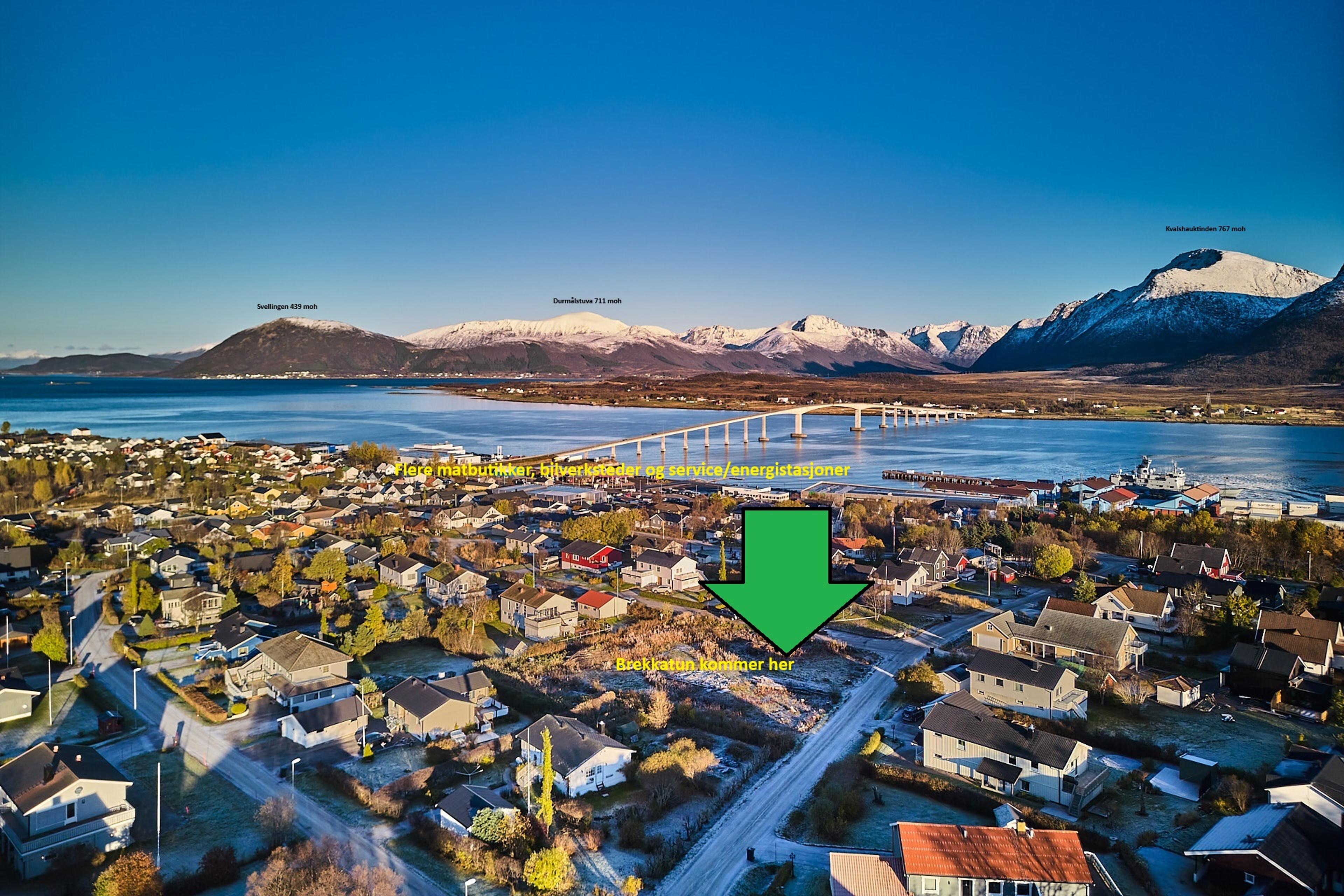 Område sett mot nordøst med Maurnes, Svellingen og Durmålstuva i horisonten. Herfra vil natt og morrasolla kunne prege området.