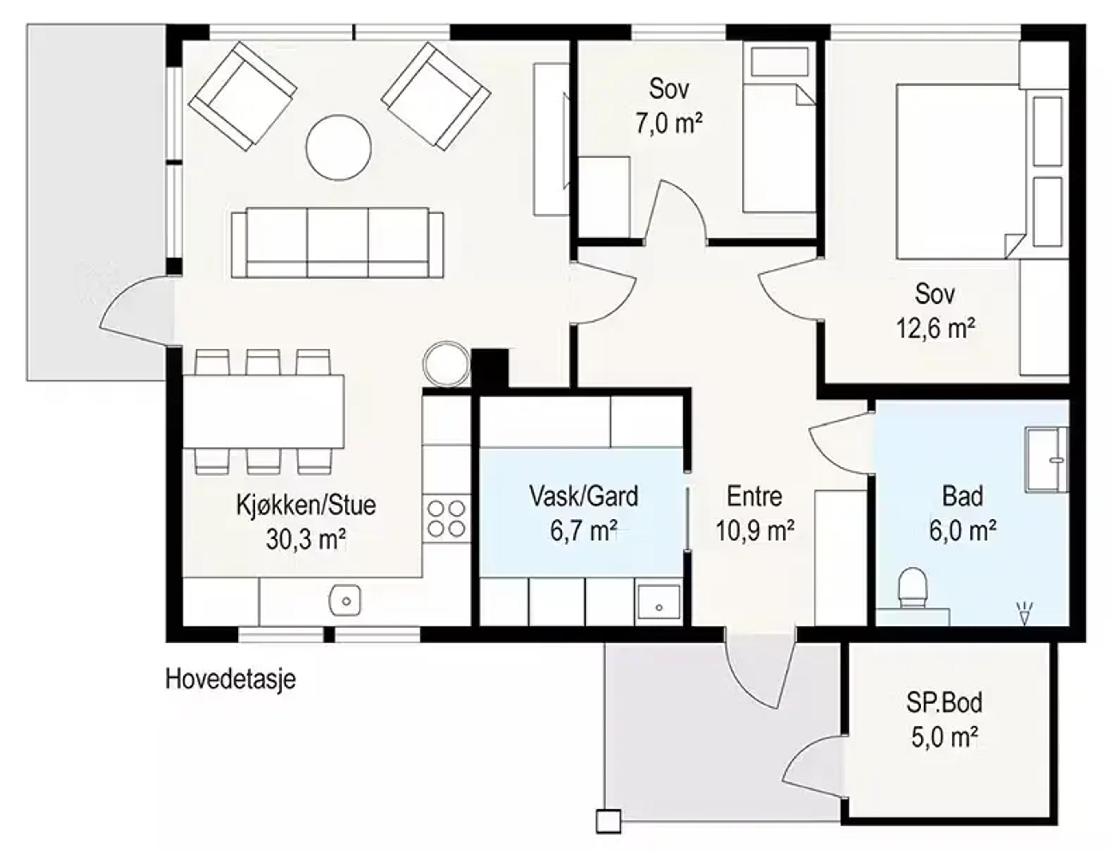 Plantegning Systemhus Askøy 2D første etasje