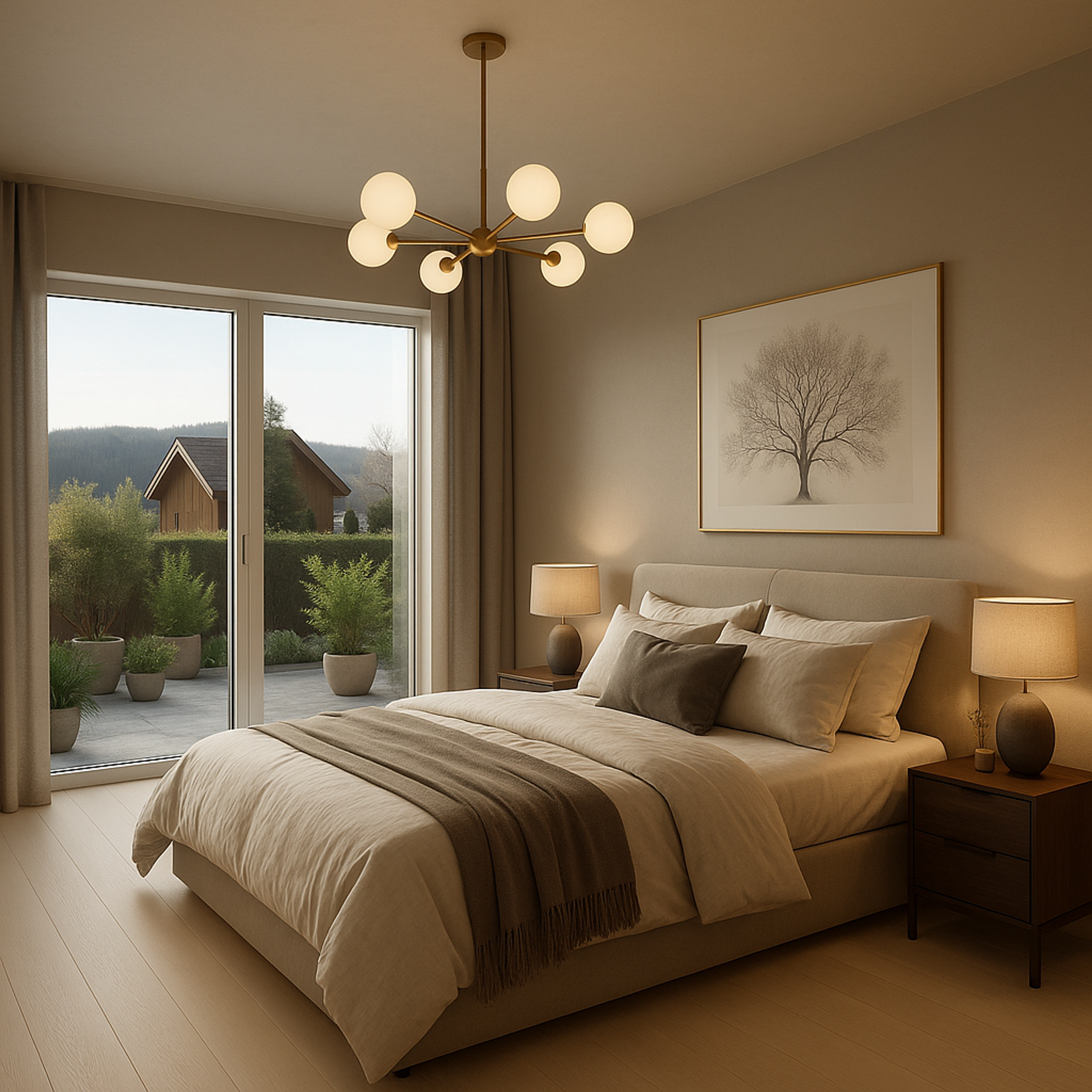 Illustrasjon soverom nede