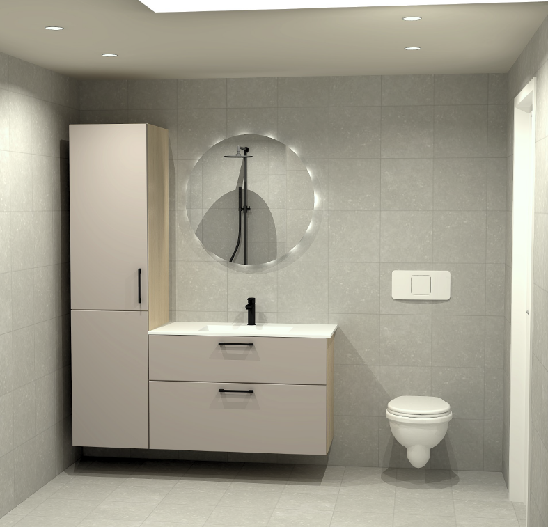 Standard baderomsløsning Kvartsvegen 2 på Muspelheim Yldarli