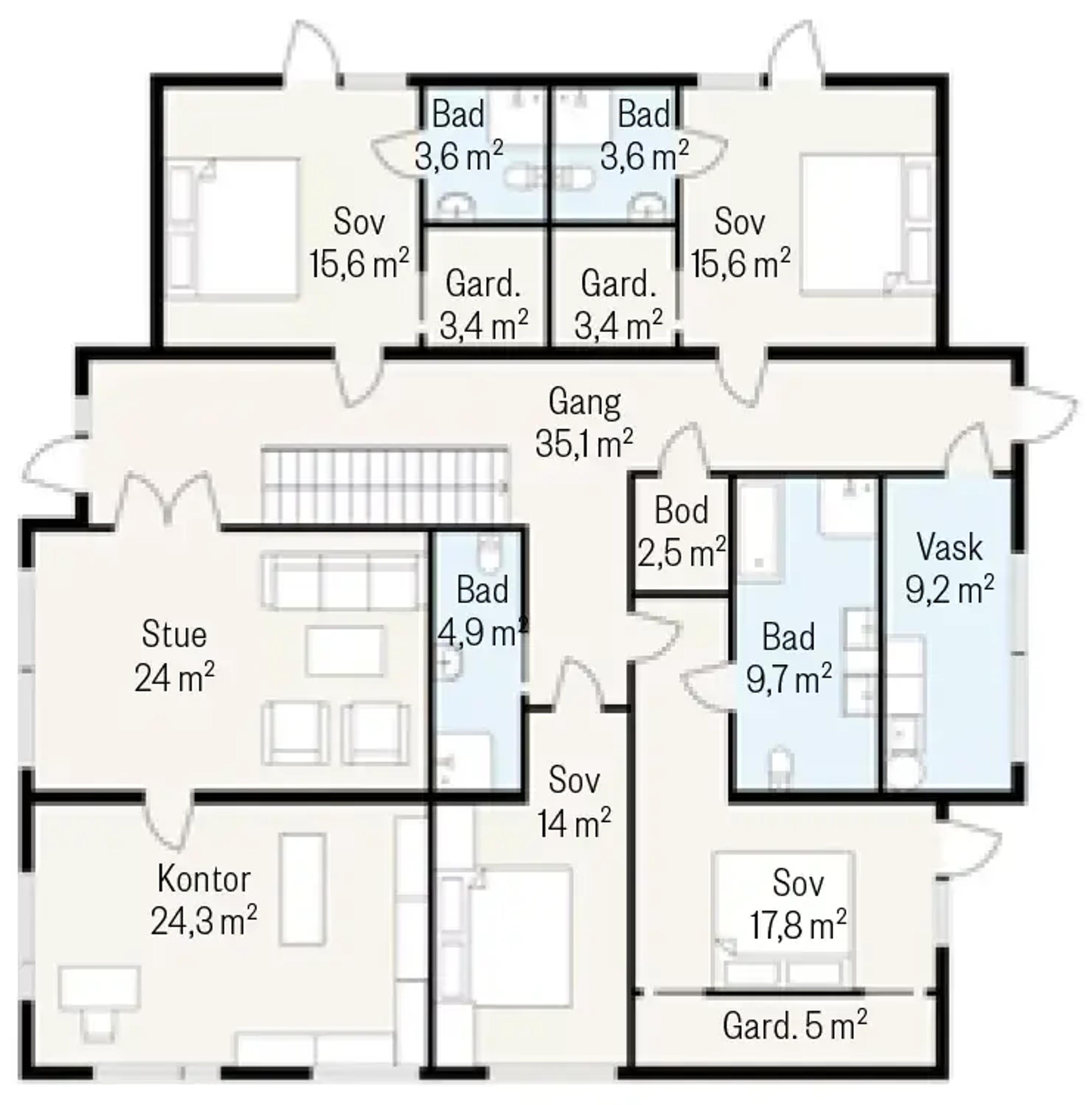 Systemhus Dahl plantegning første etasje