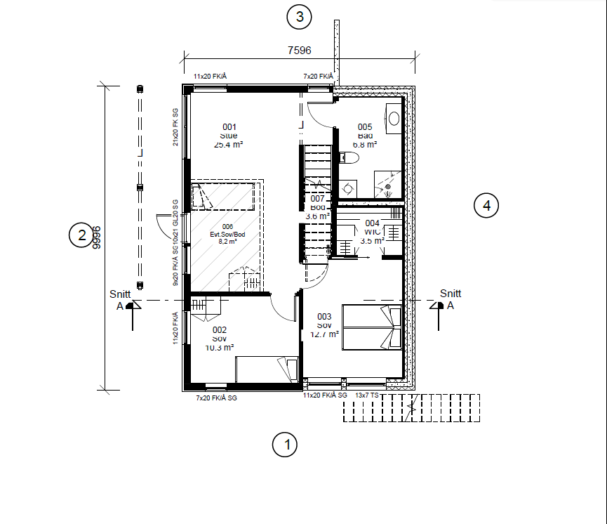 Plantegning 2. etg - Gjerneshaugan 6, Ballstad