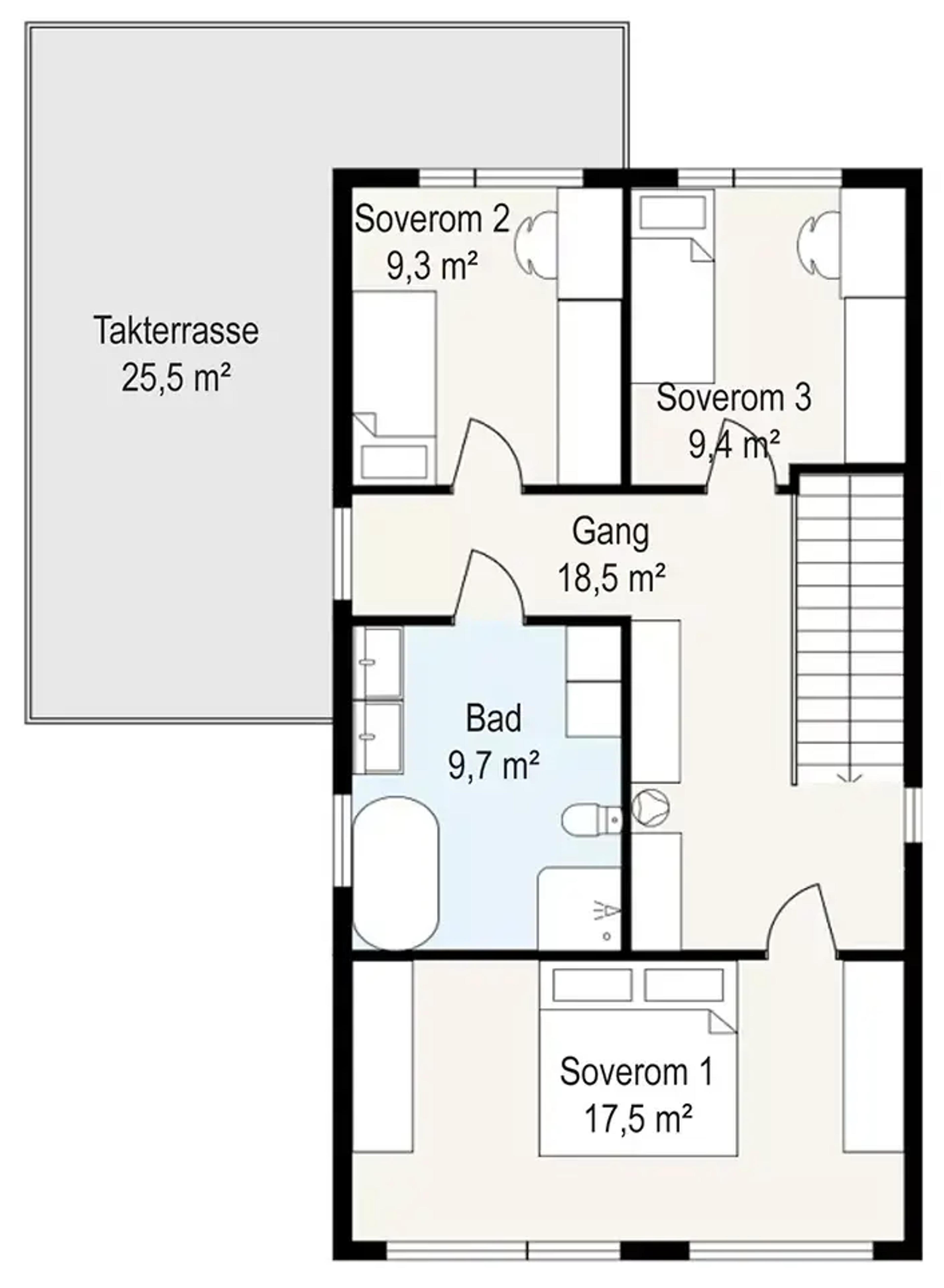 Systemhus Sotra 2 etg takterrasse