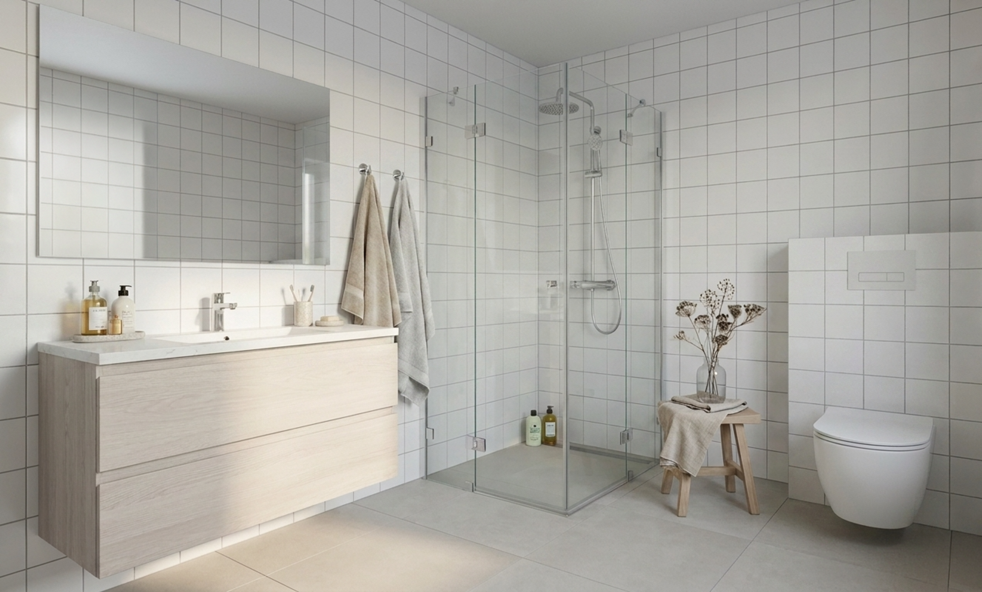 Lyst, moderne og enkelt bad