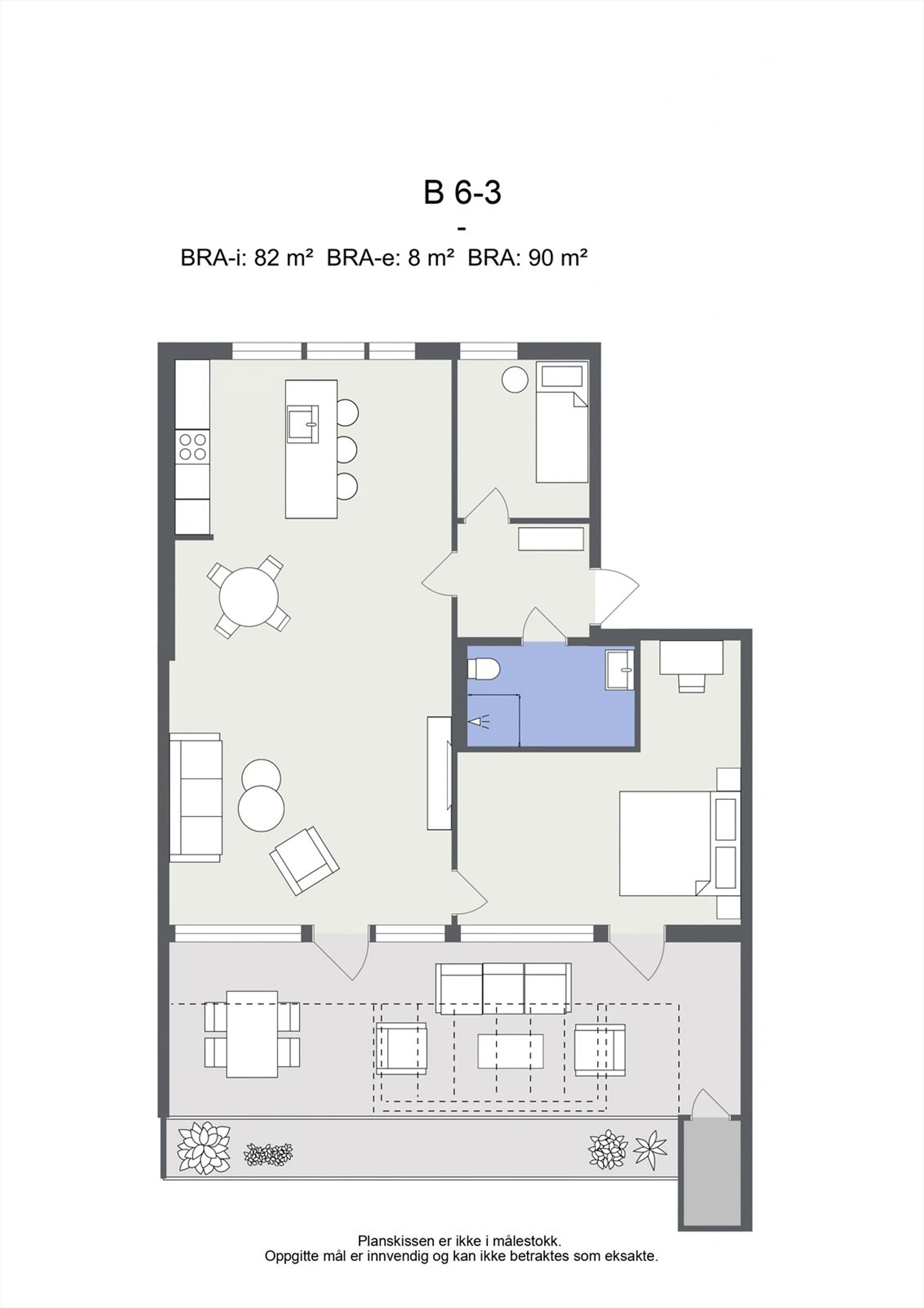 Plantegning Fugledalen Terrasse B 6-3