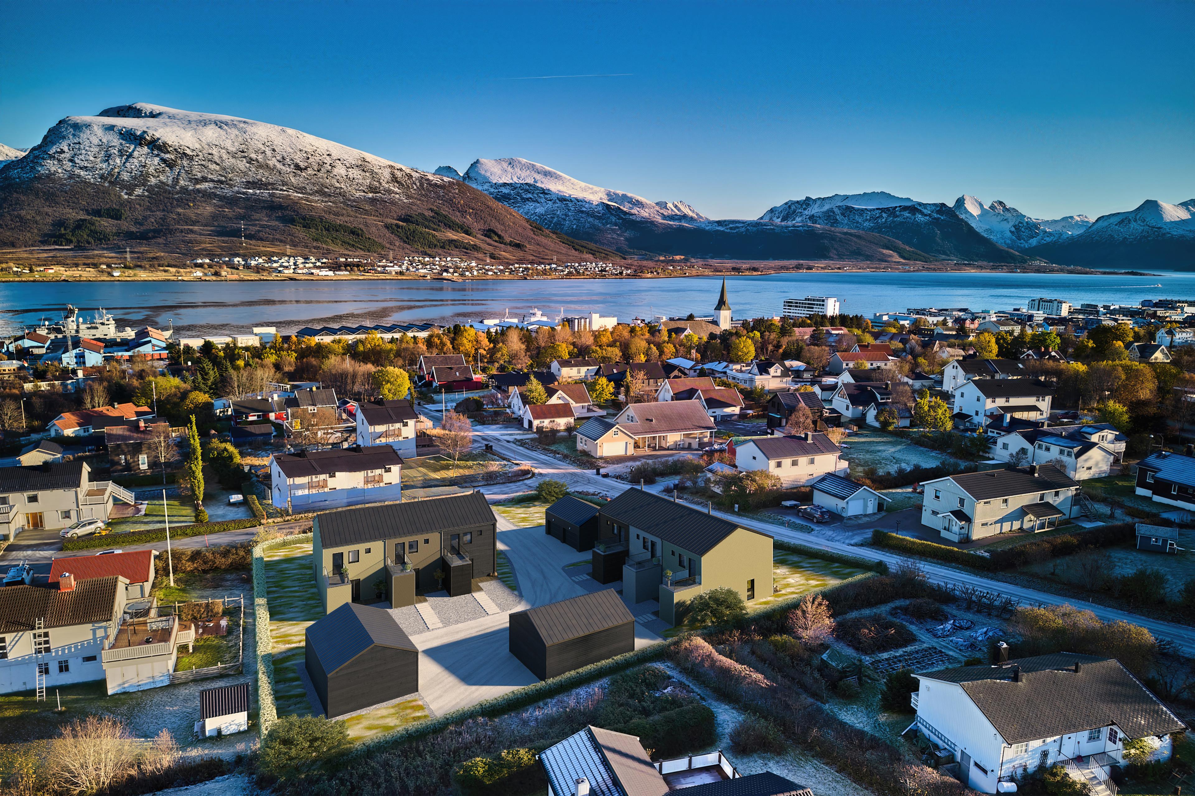 Sentrumsnært i hjerte av Sortland (illustrasjon)