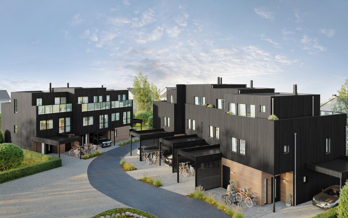 Grannes - 7 romslige rekkehus med attraktiv beliggenhet. Solrike ...