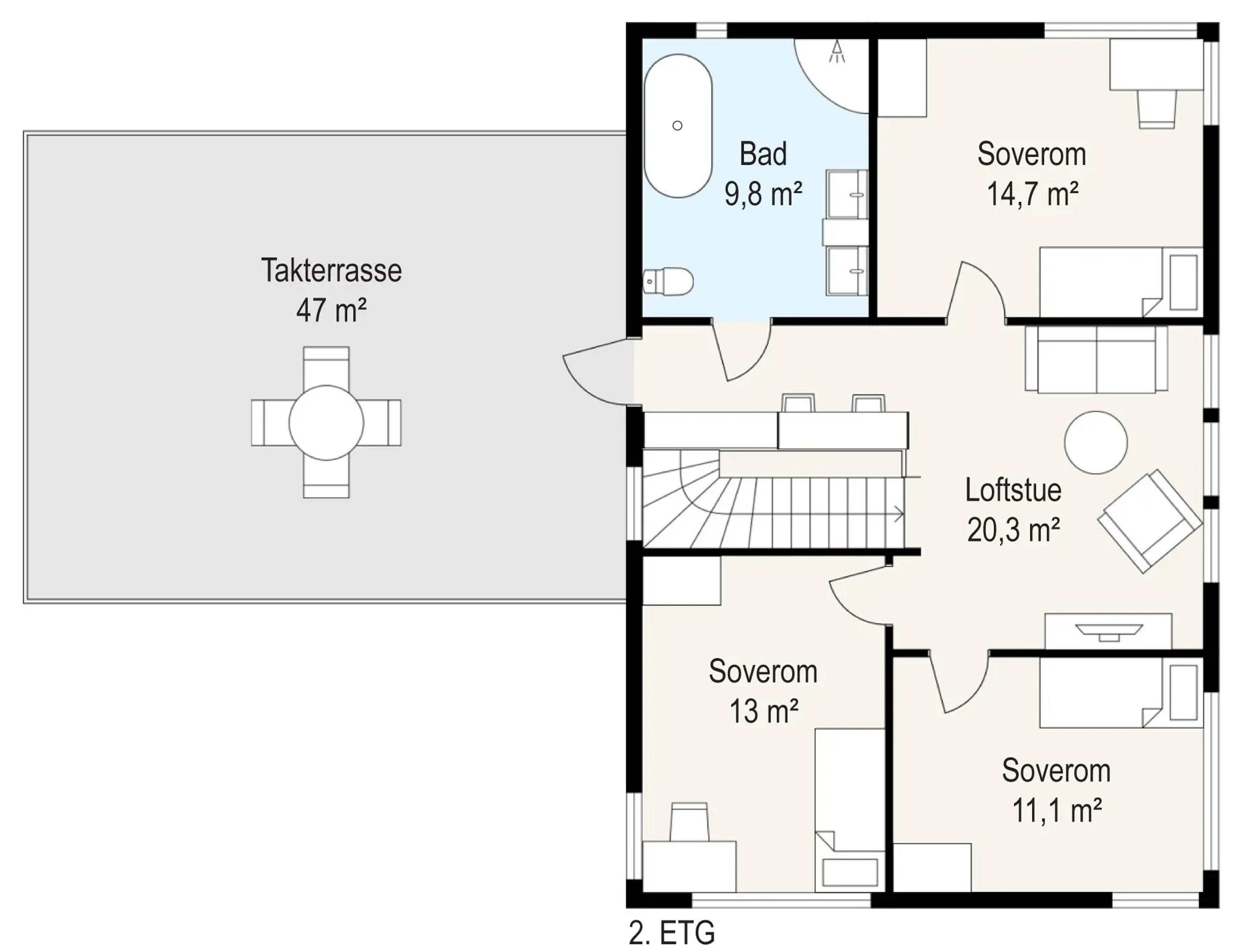 Systemhus Meløy funkishus andre etasje