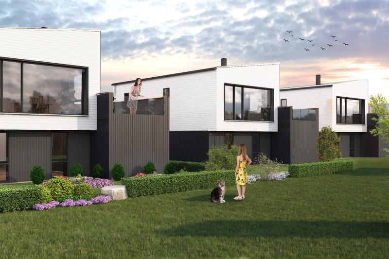 6 nye moderne eneboliger med takterrasse over carport