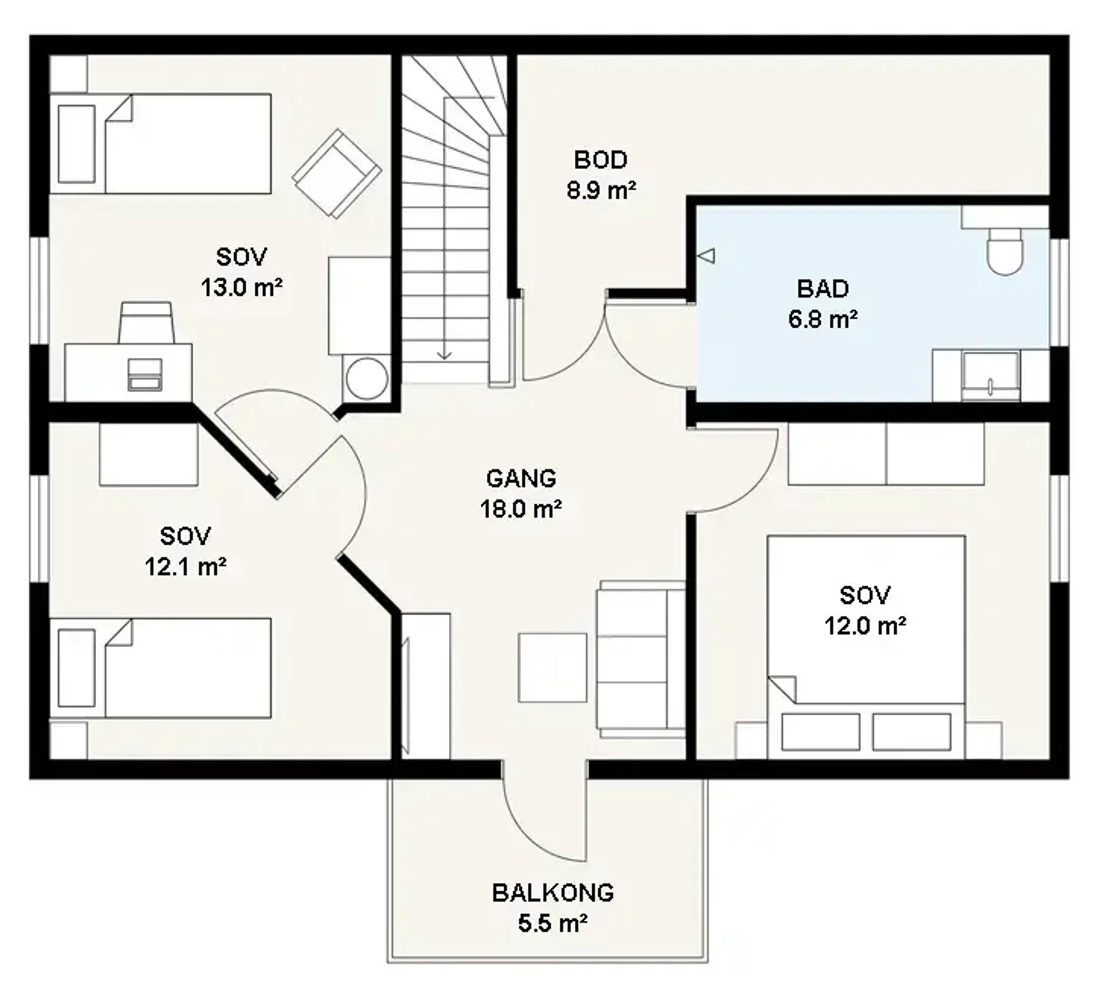 Plantegning Skagen Systemhus andre etasje