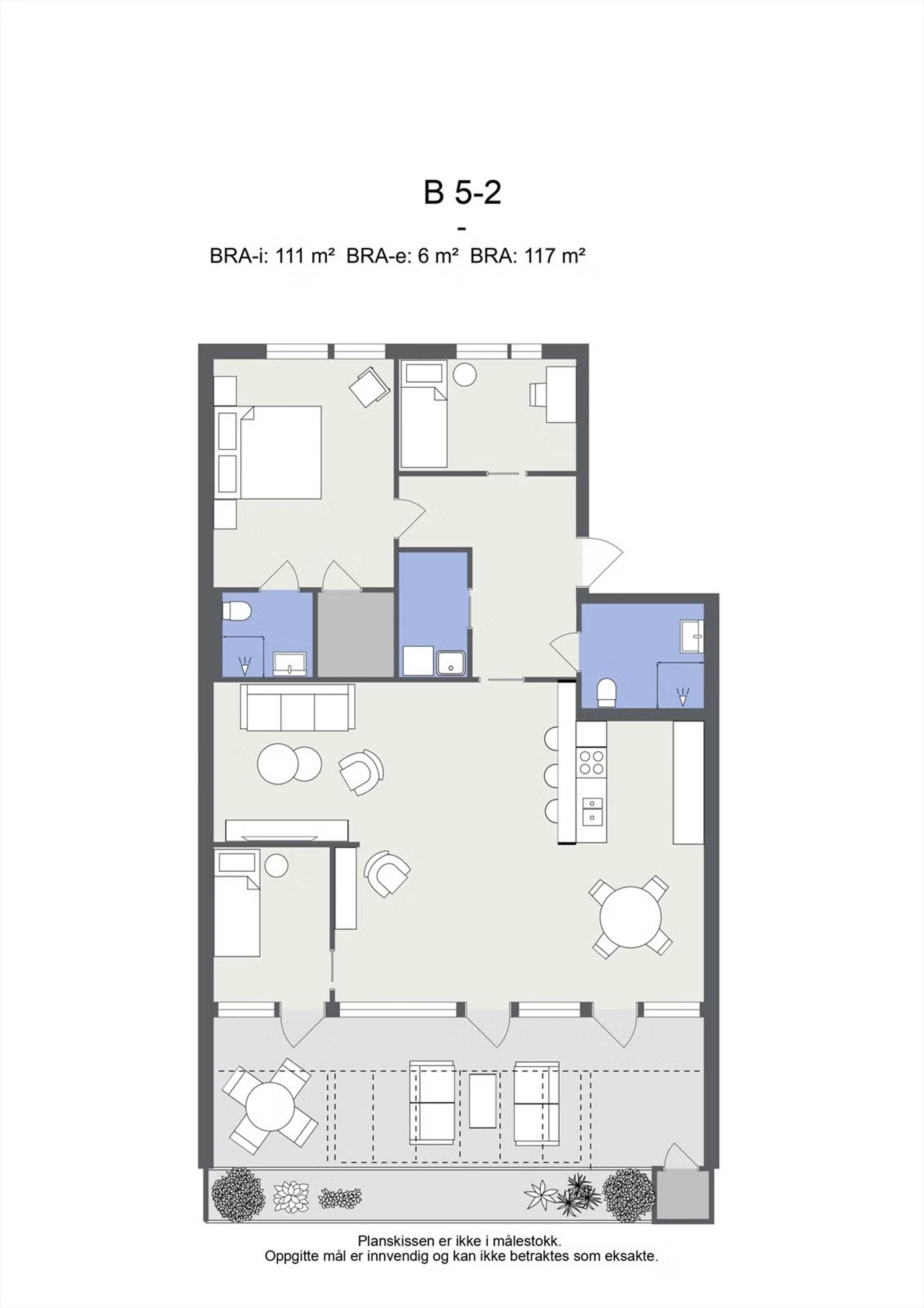 Plantegning leilighet B 5-2