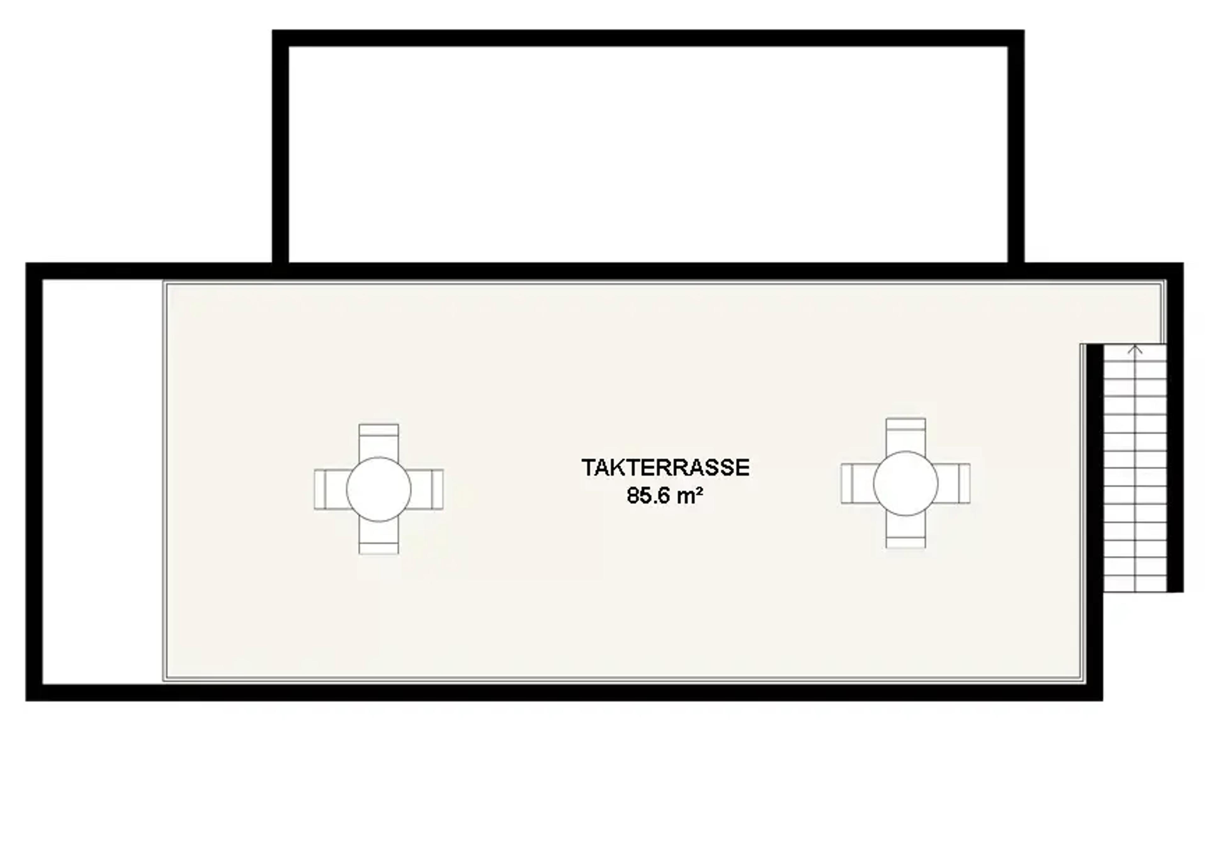 Systemhus Jakob plantegning 2D målsatt takterrasse