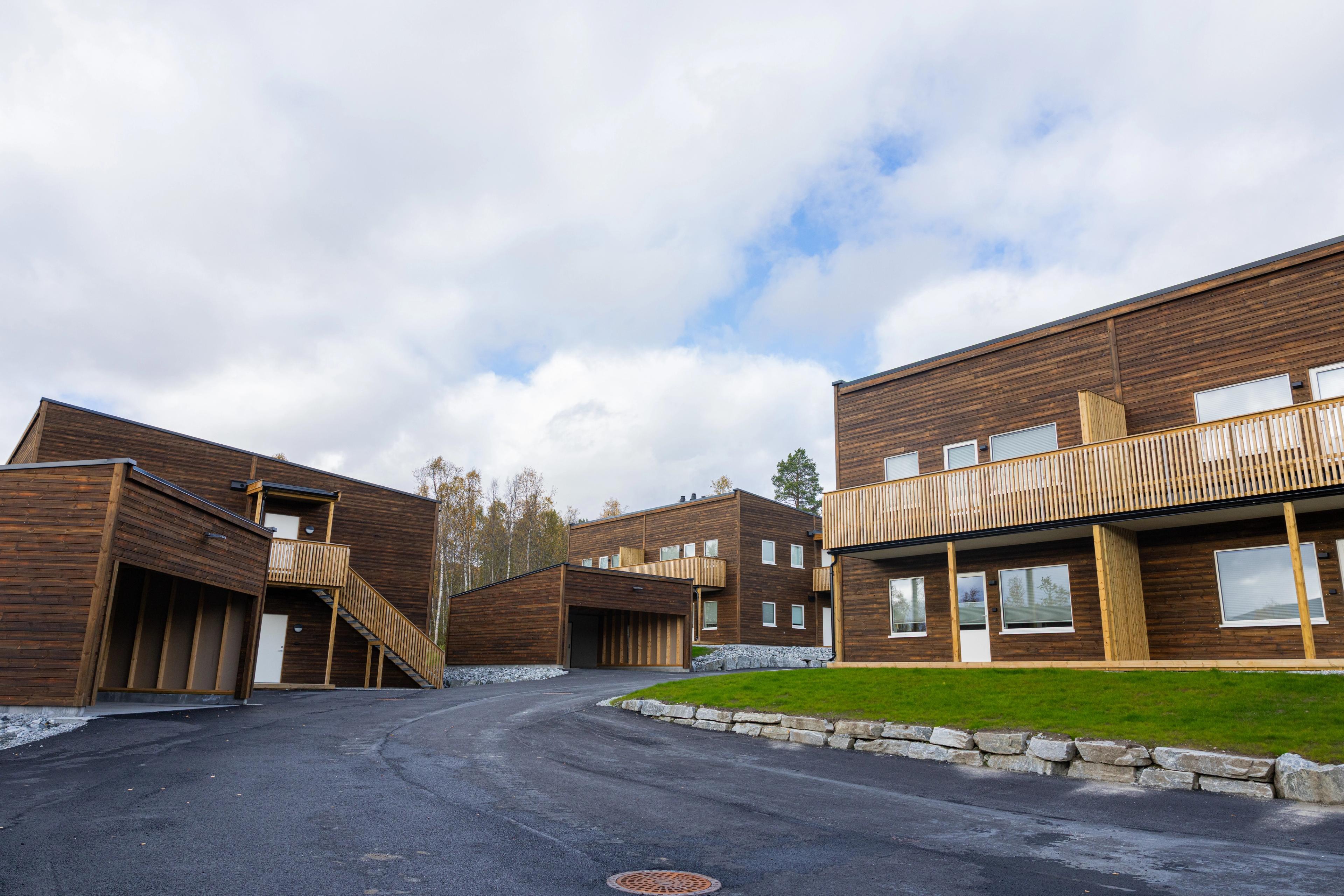 Moderne boliger i et felt