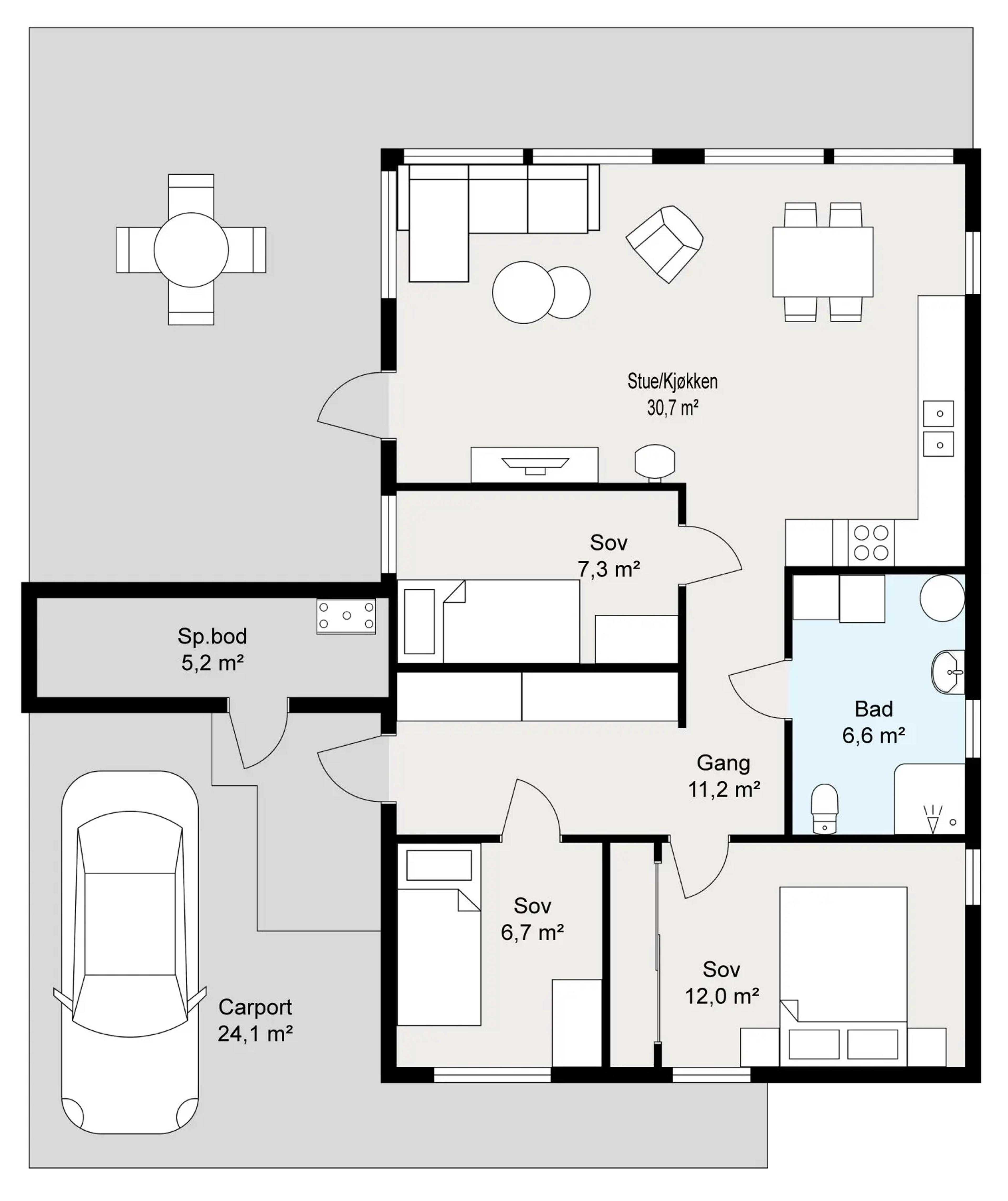 Systemhus Smøla plantegning