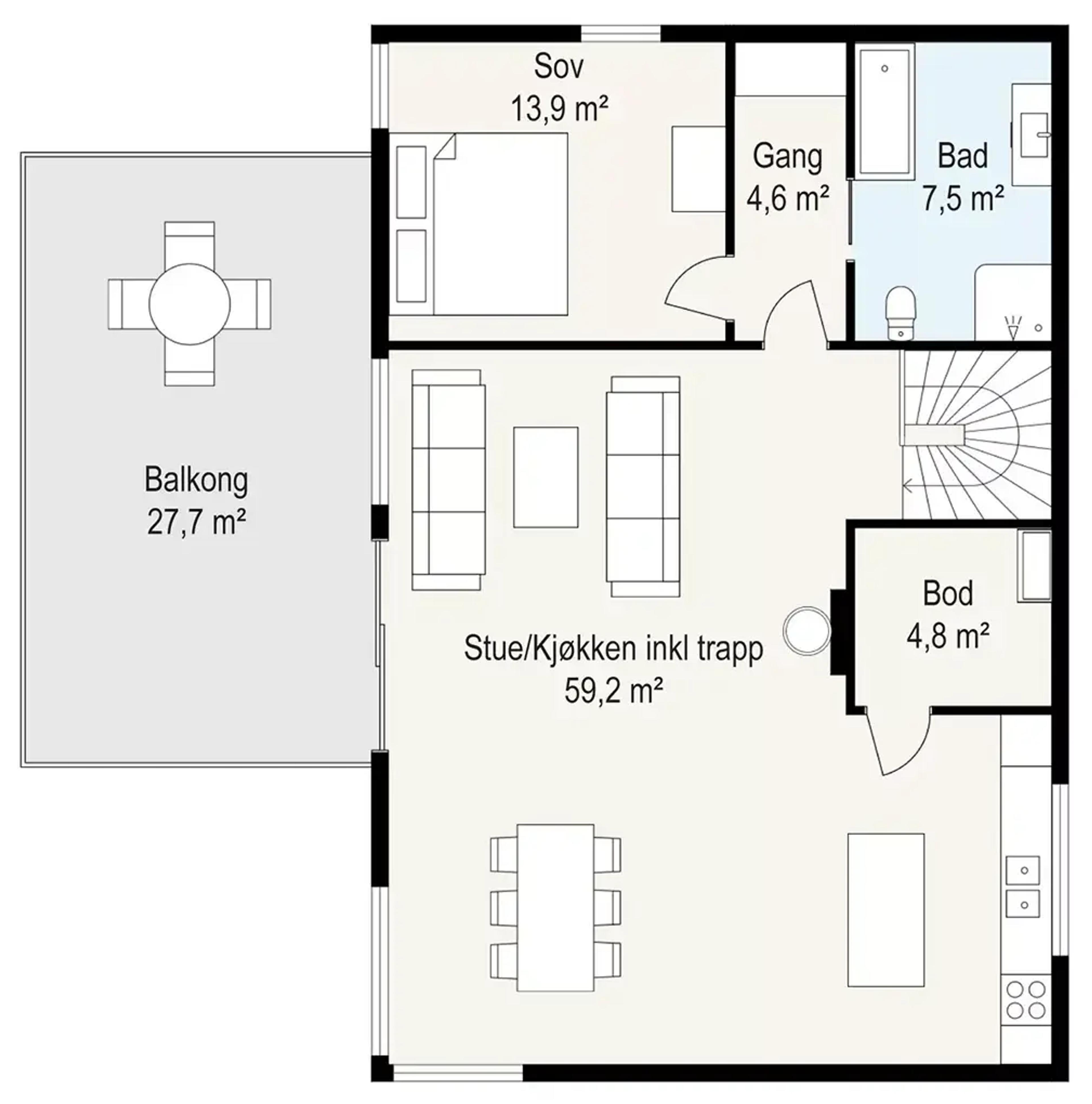 Ssystemhus Hitra planteging 2D målsatt 2 etg