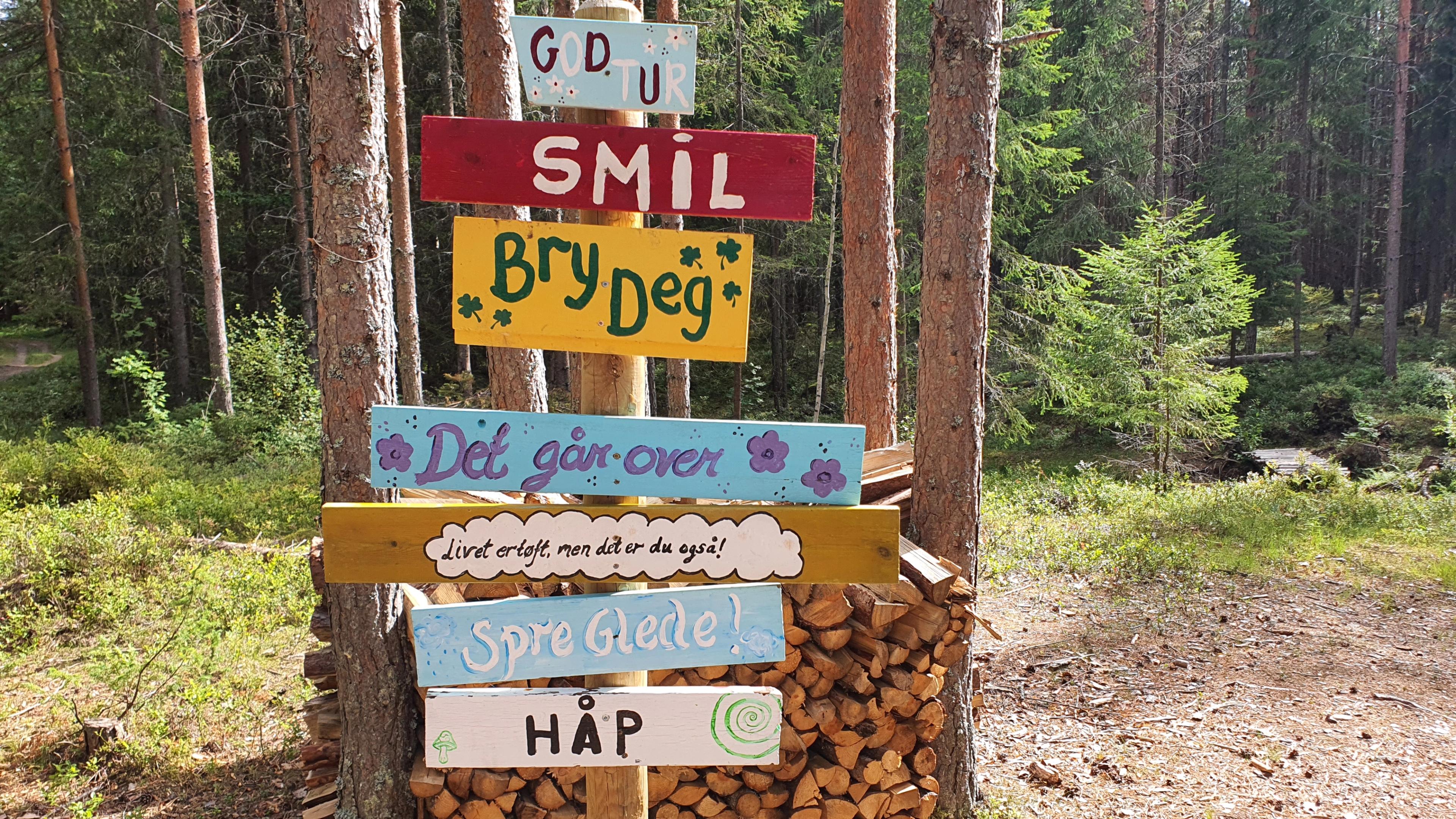 Skilt i skogen