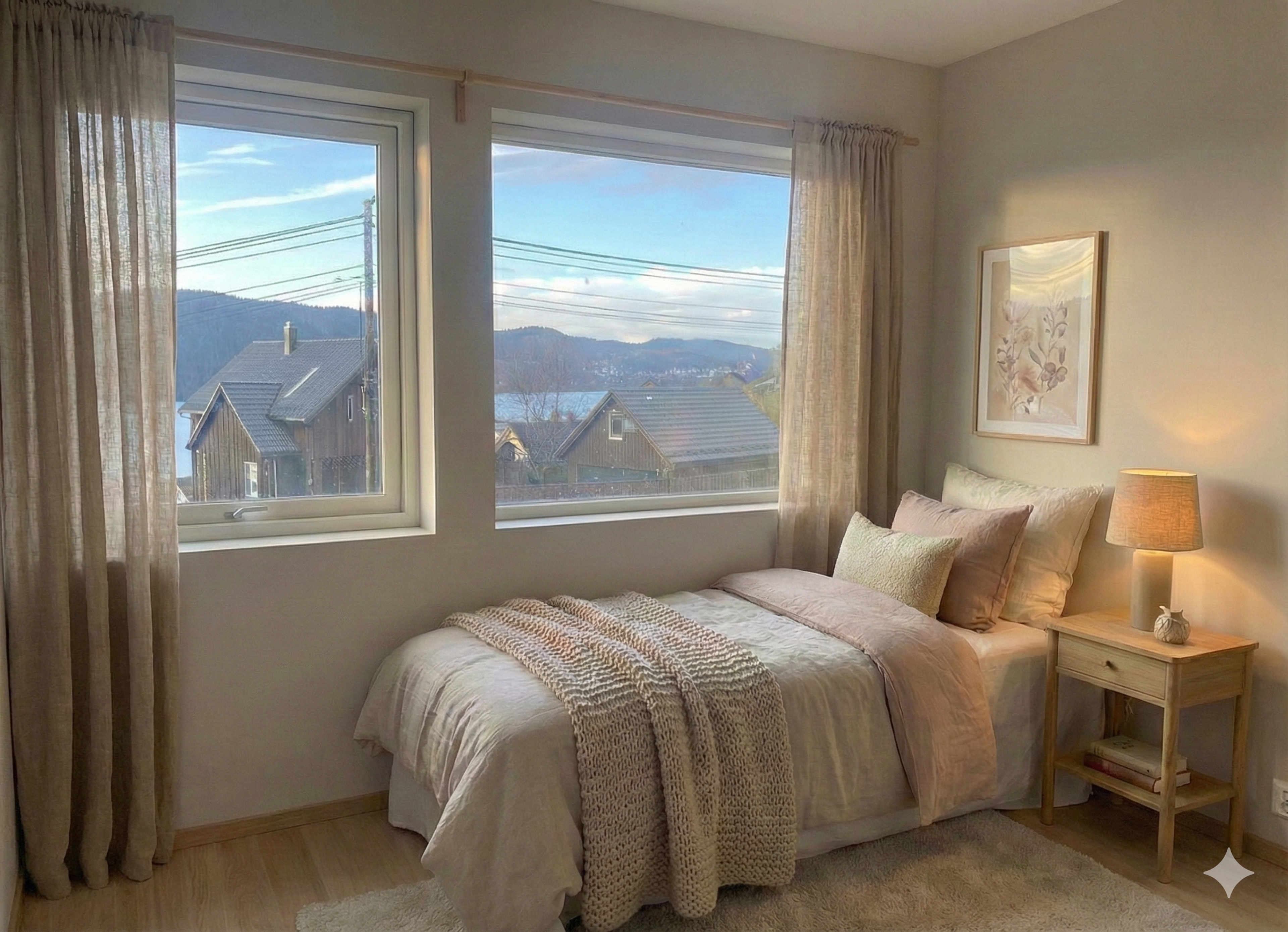 Det er to soverom i 2 etasje. 