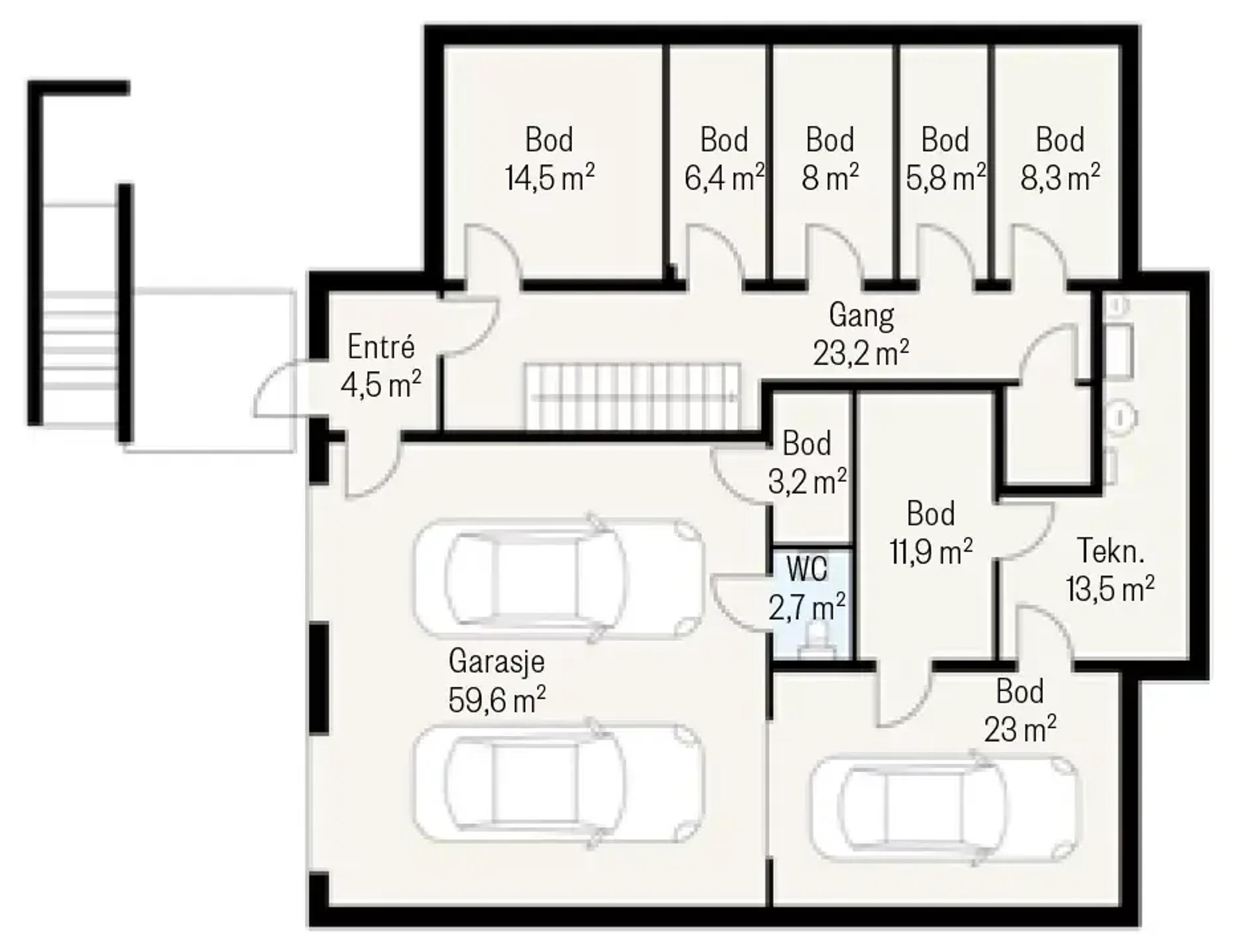 Systemhus Dahl plantegning underetasje