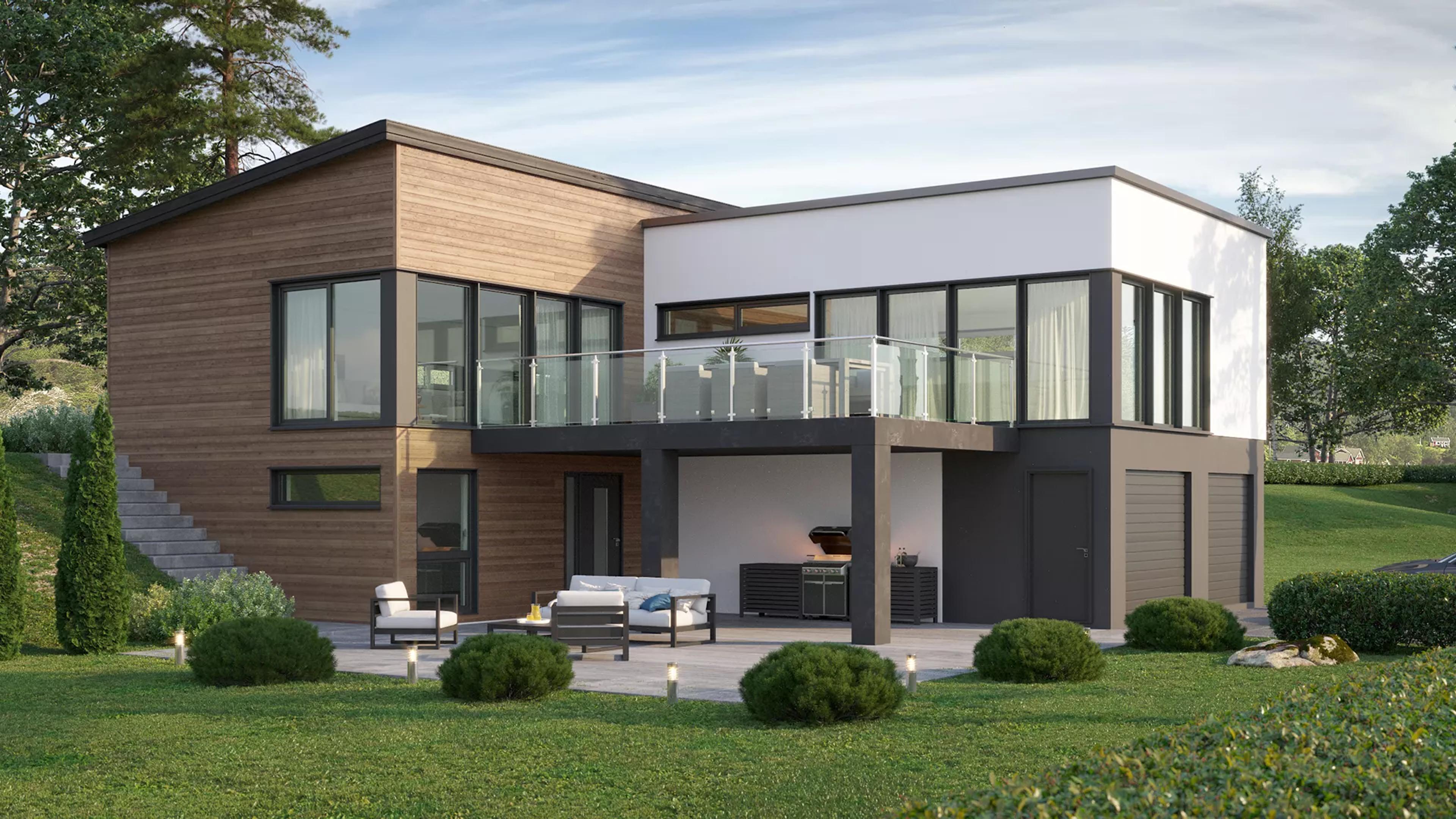 Melbu - Funkishus med integrert garasje