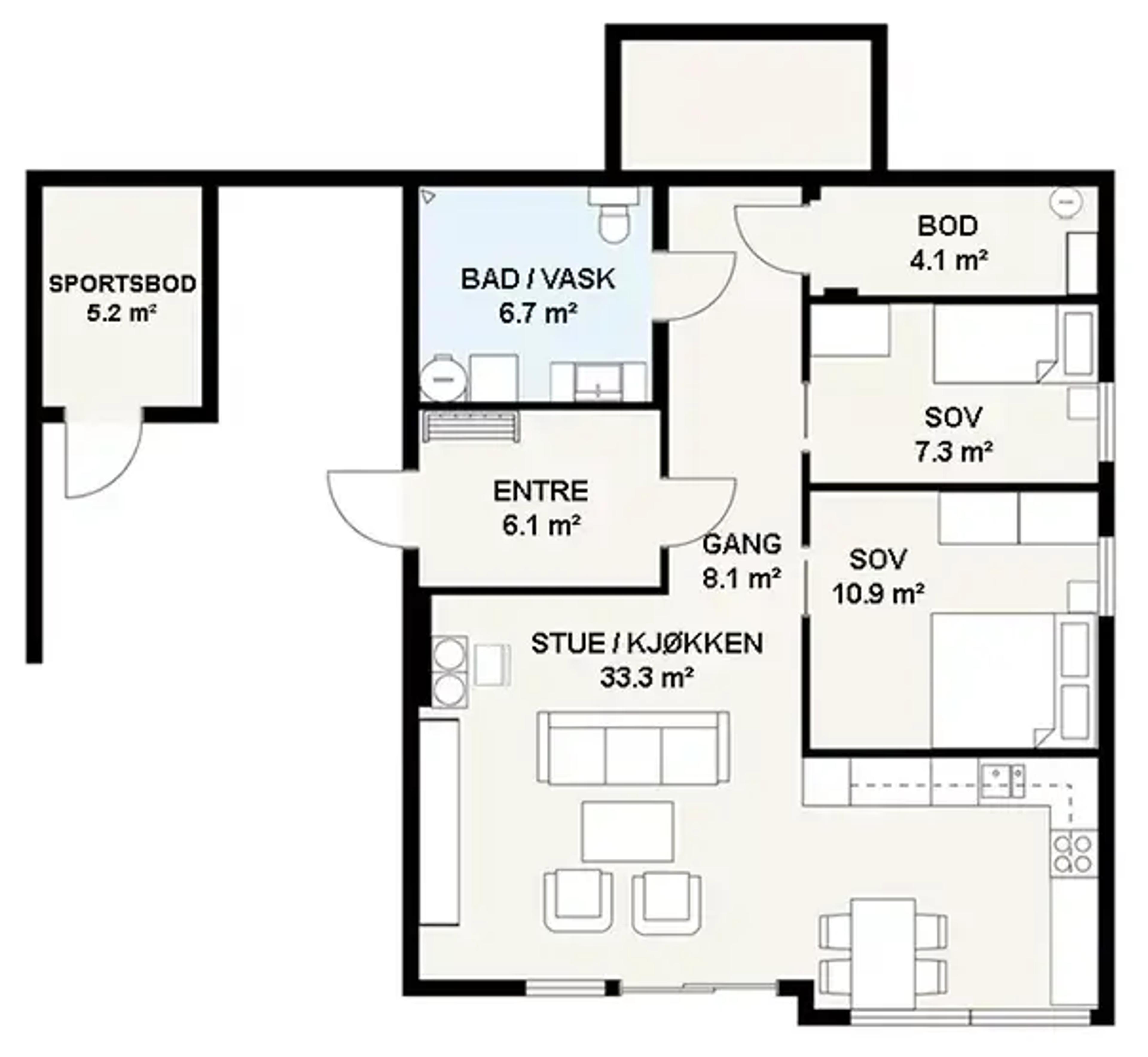 Underetasje med utleiedel Hillevåg fra Systemhus