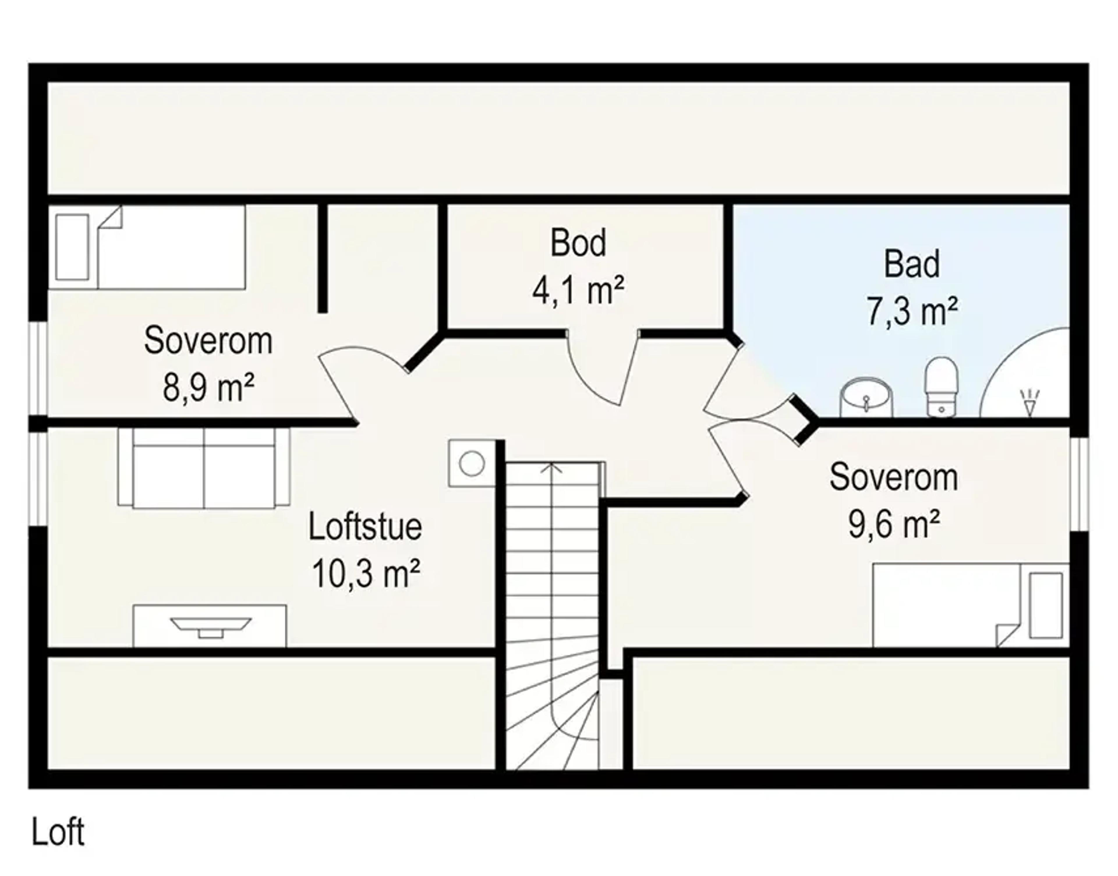 Miljøko plantegning andre etasje fra Systemhus
