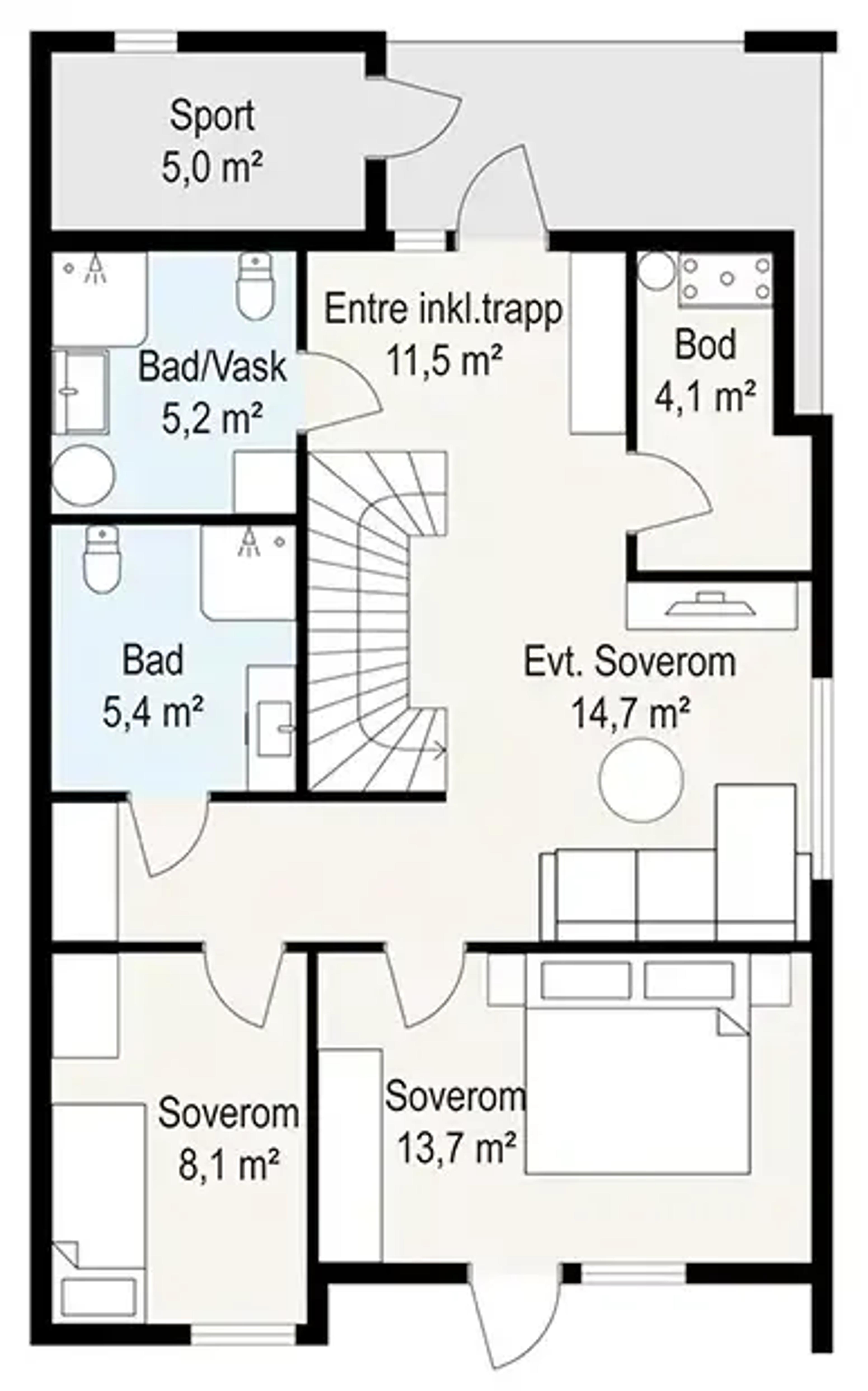 Sandnes tomannsbolig første etasje med stue