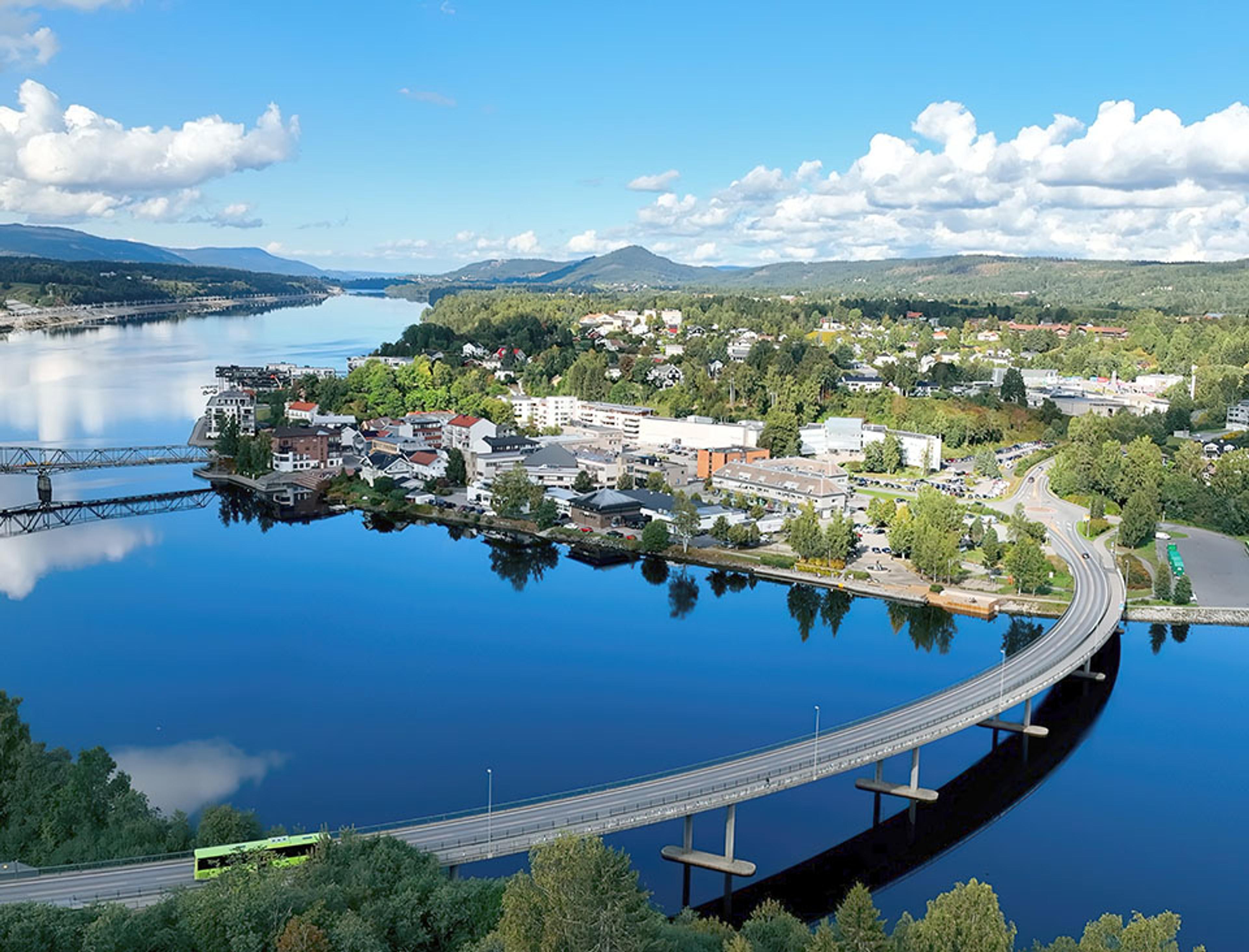 Dronefoto over Eidsvoll