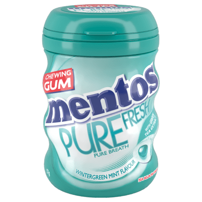 Mentos Pure Fresh Gum Wintergreen Medium Curvy Bottle