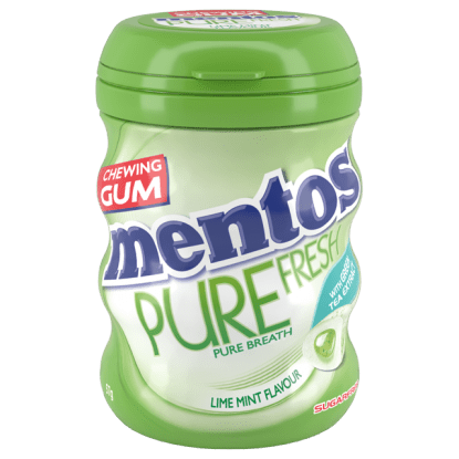 Mentos Pure Fresh Gum Lime Mint Medium Curvy Bottle