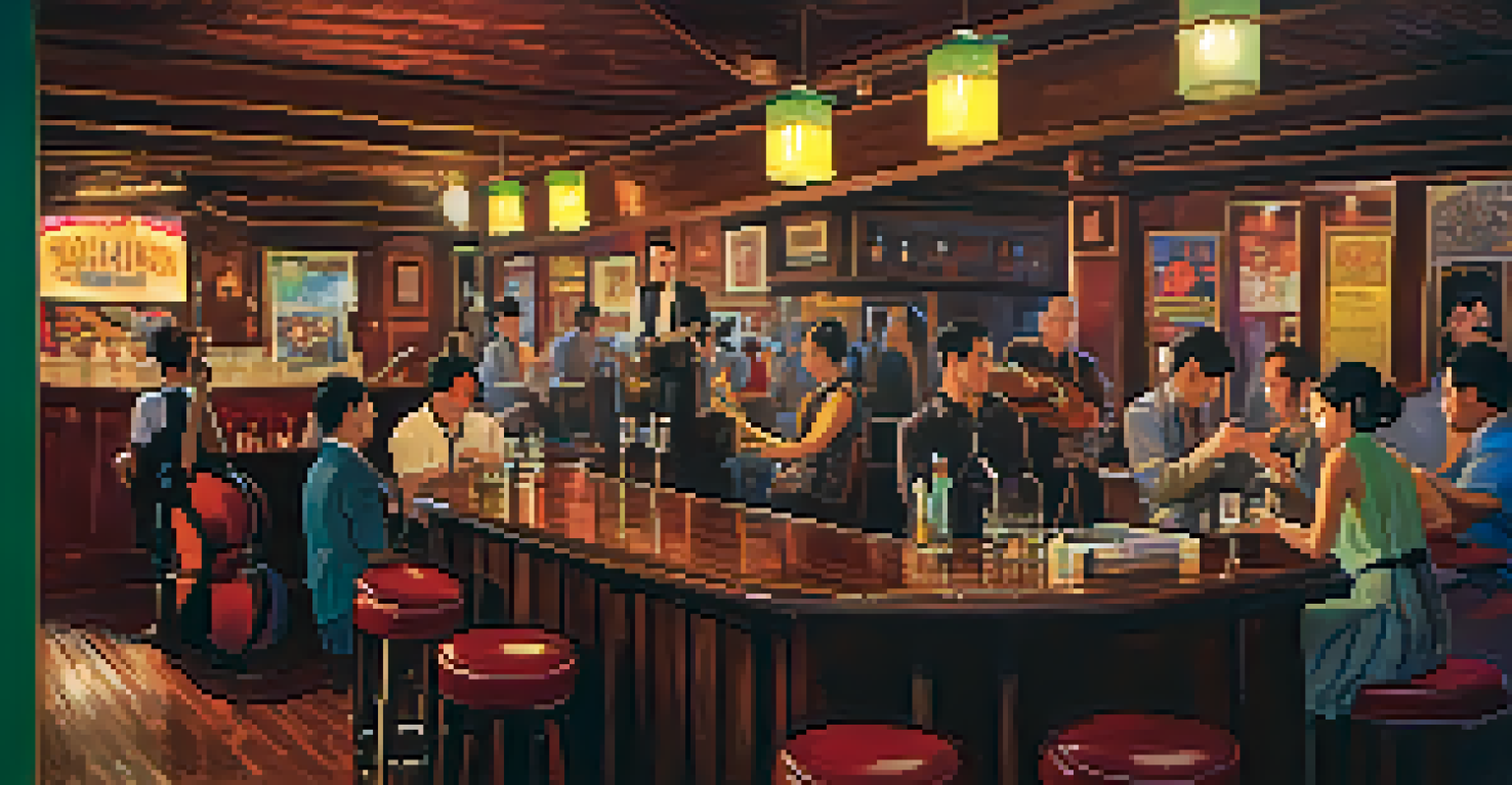 An intimate jazz bar in Chiang Mai with a live band playing, creating a warm and cozy atmosphere for patrons.