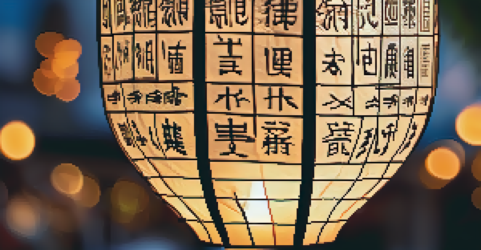 A close-up of a beautifully designed rice paper lantern glowing warmly in the hands of a participant at the Yi Peng Festival.