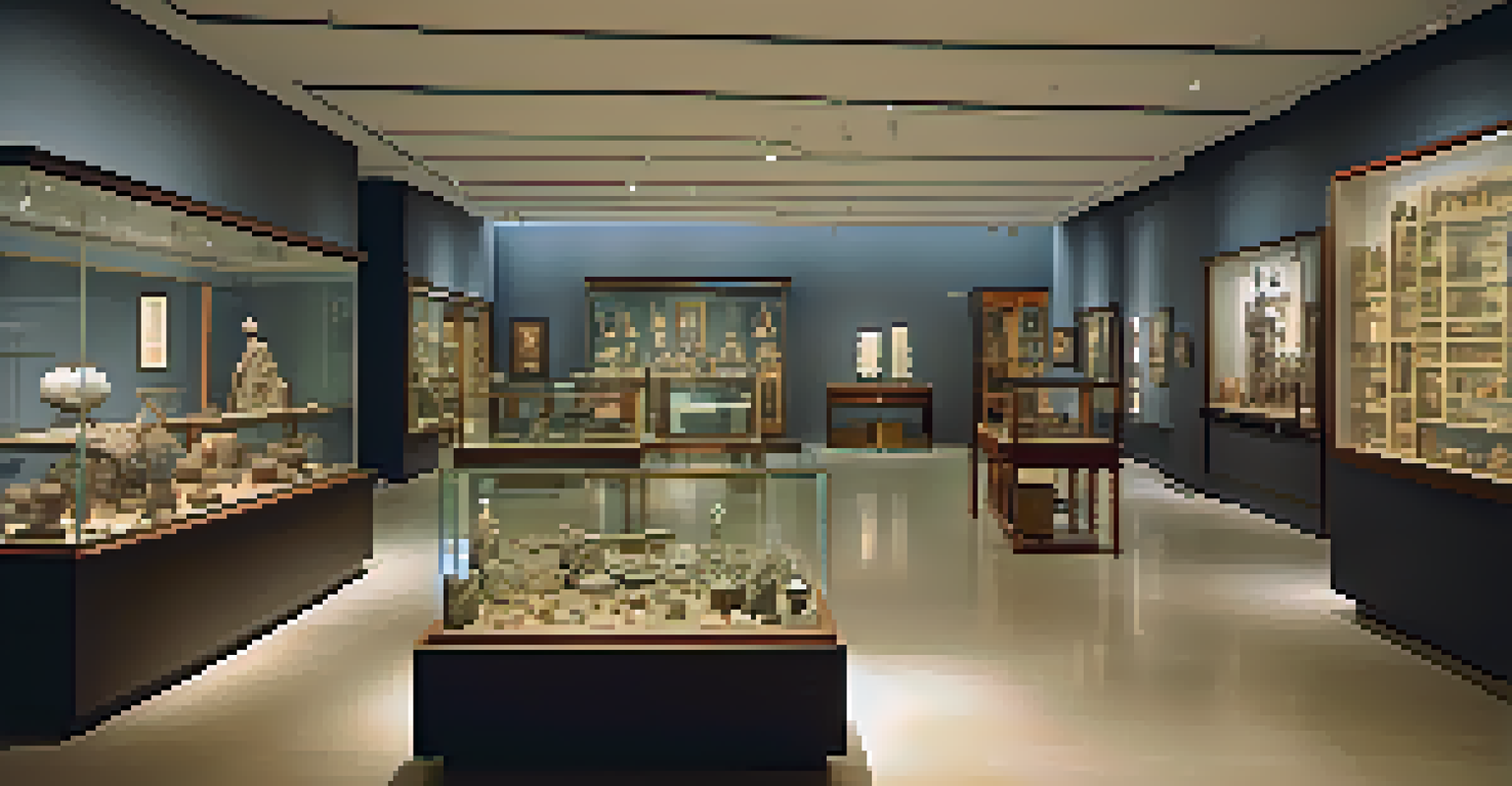 Inside the Korat Museum, displaying ancient artifacts and visitors engaging with the exhibits.
