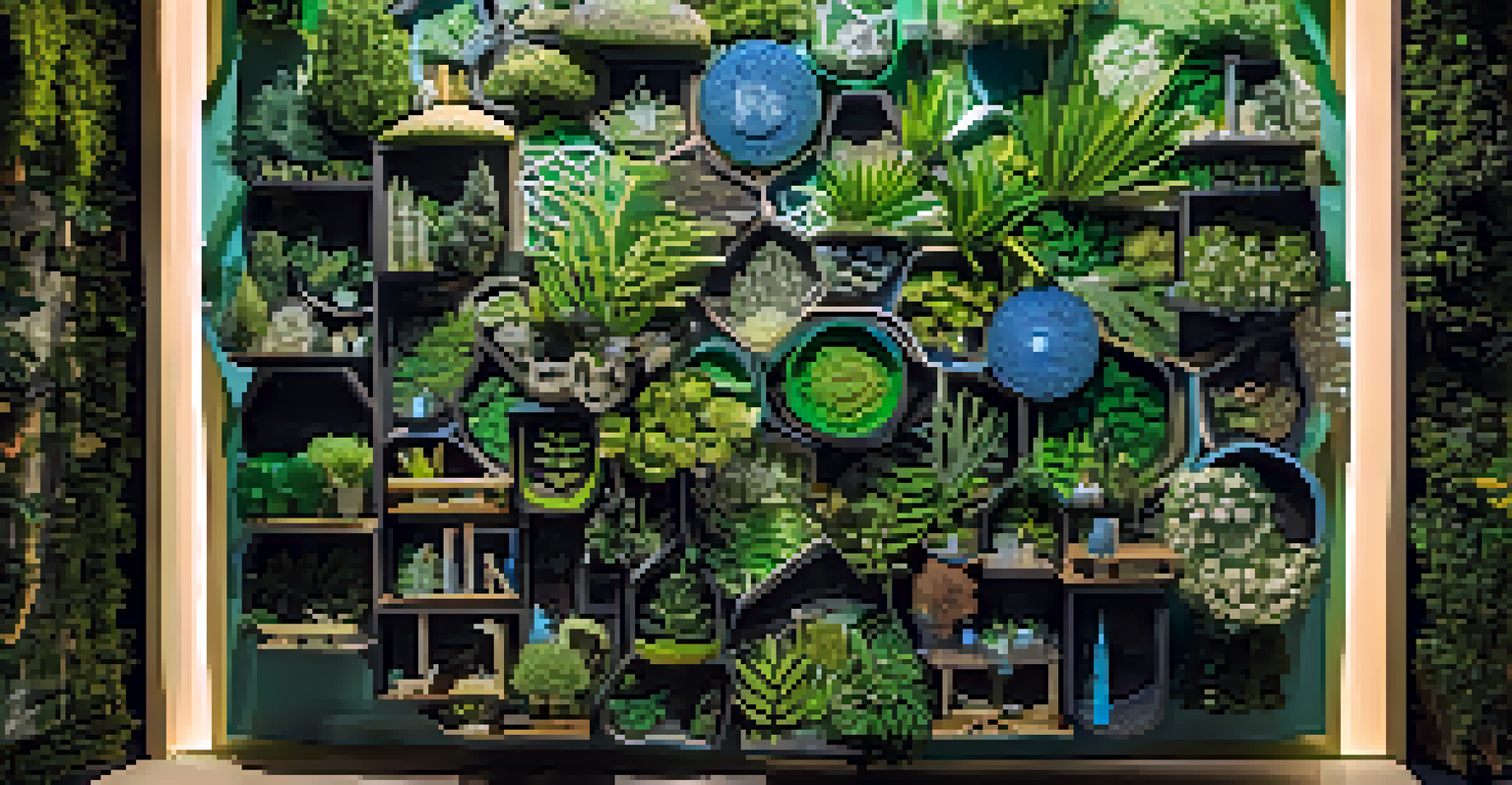 A close-up of an eco-friendly art installation made from recycled materials, displayed at Bangkok Design Week, set against a green backdrop.