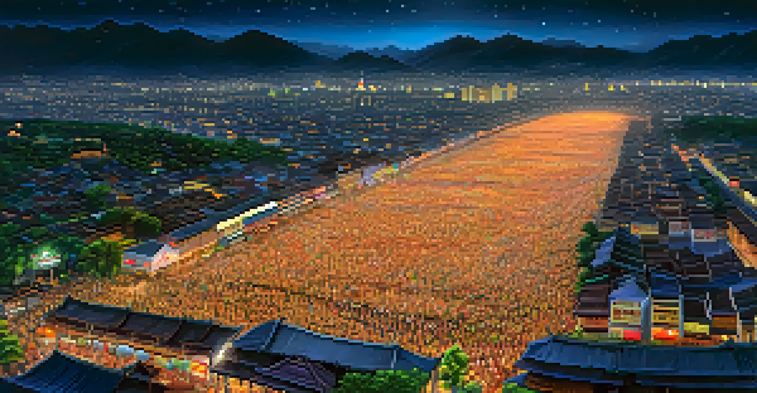 A breathtaking aerial view of the Loy Krathong festival in Chiang Mai, showcasing a sky filled with glowing lanterns and a vibrant city below.