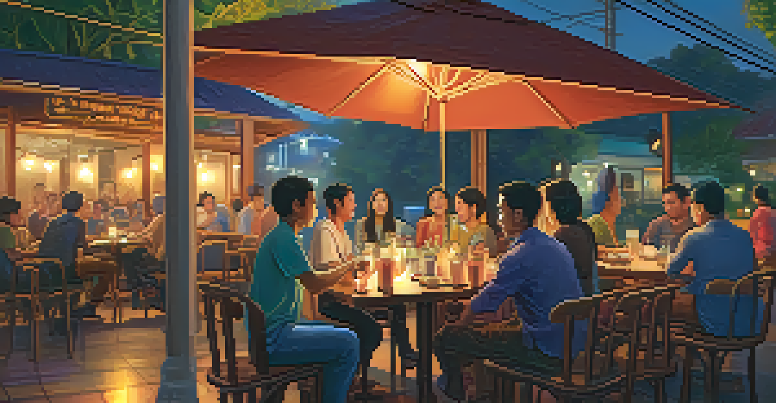 A cozy café setting in Chiang Mai with LGBTQ+ individuals engaged in conversations, creating a warm and supportive atmosphere.
