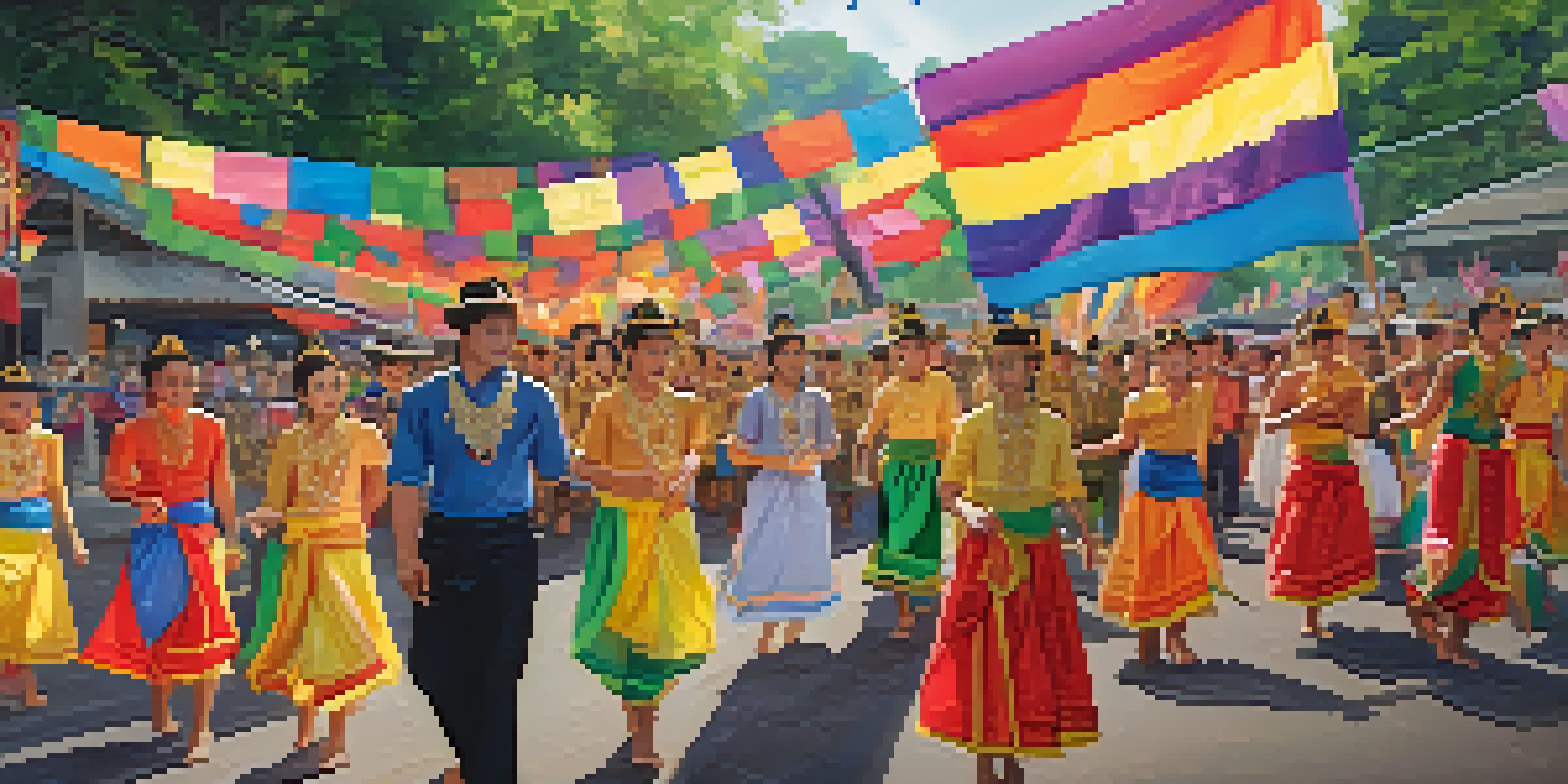 A cozy Chiang Mai Pride event with performers and attendees celebrating in a friendly atmosphere.
