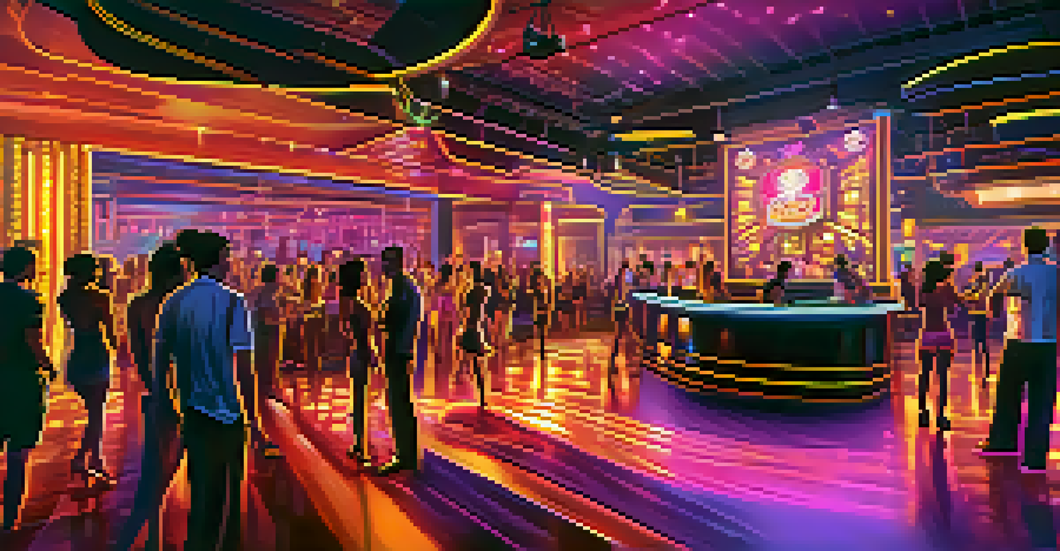 A bustling nightlife scene in an upscale Pattaya nightclub, filled with people dancing under vibrant lights.